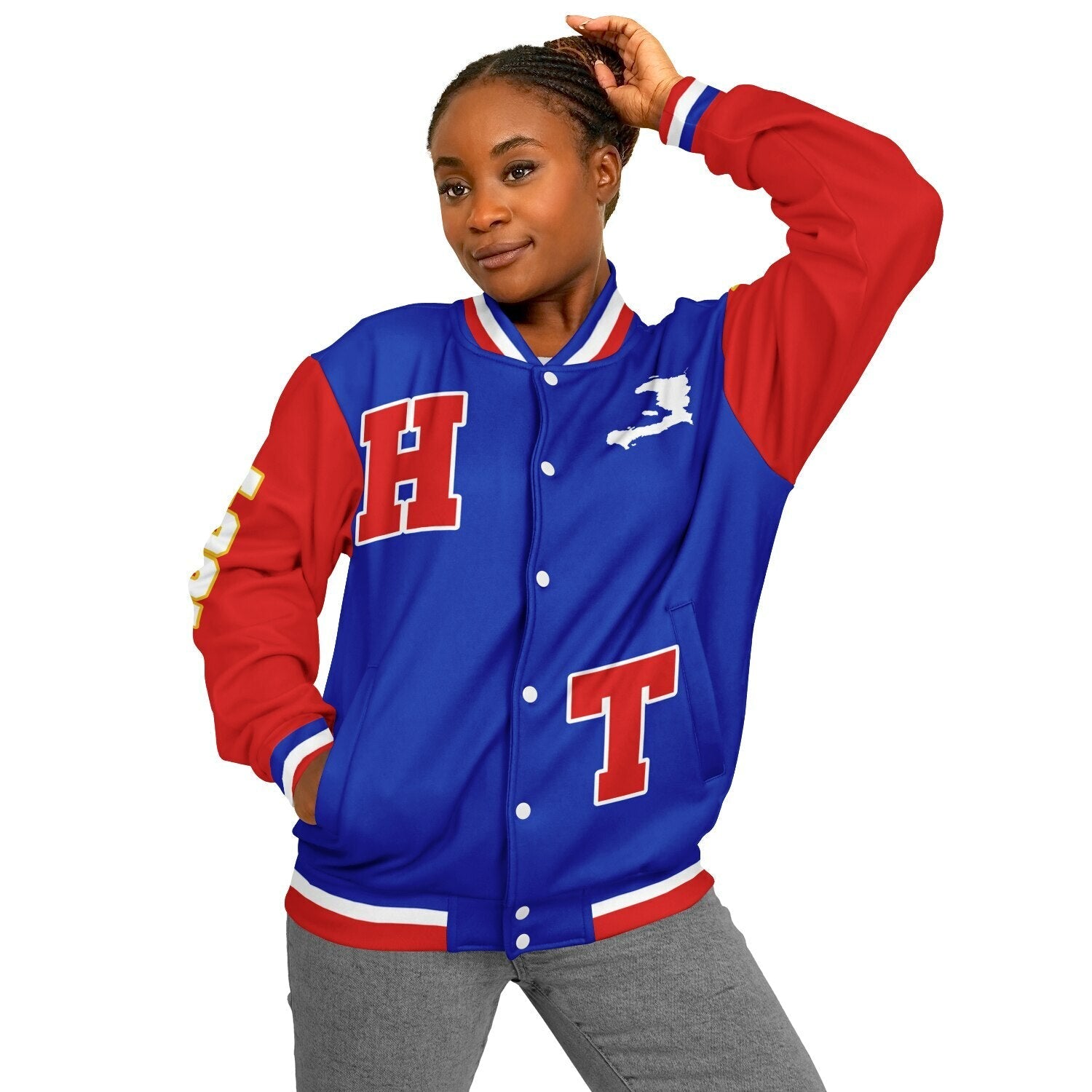 01 - Varsity Jacket - Blue & RED - Haitianbuy