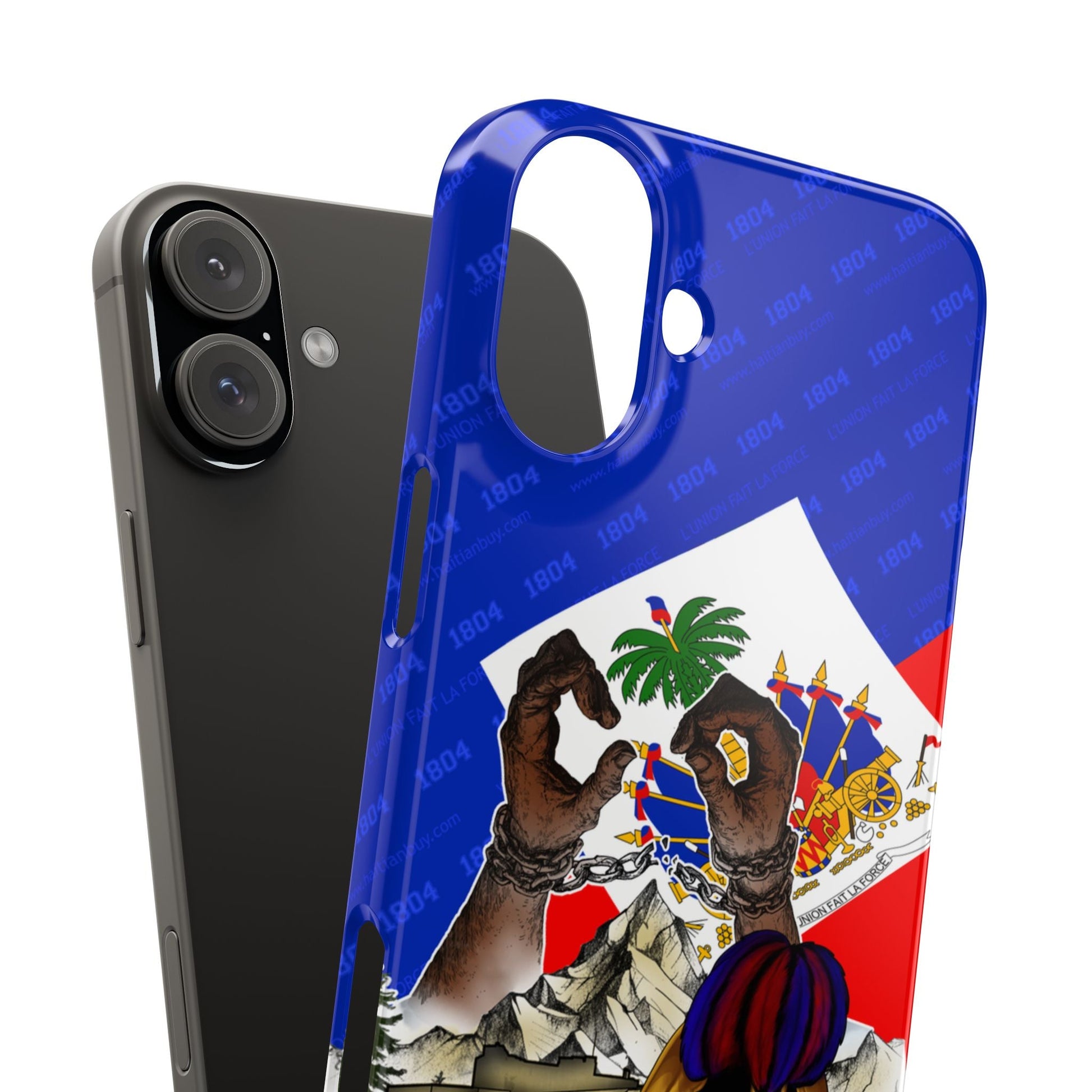 02 - Haitian Heritage Slim Phone Case with Flag Design - Haitianbuy