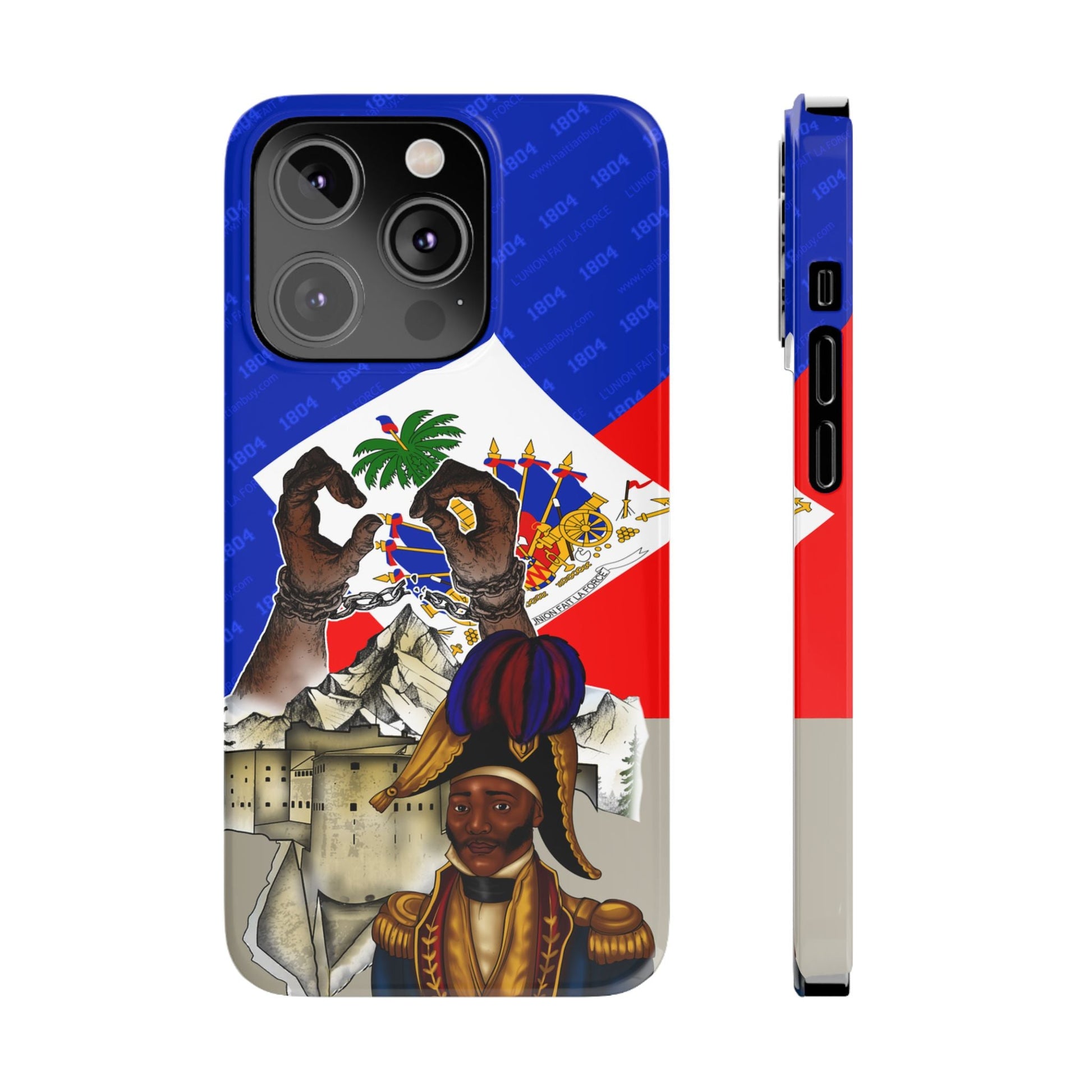 02 - Haitian Heritage Slim Phone Case with Flag Design - Haitianbuy