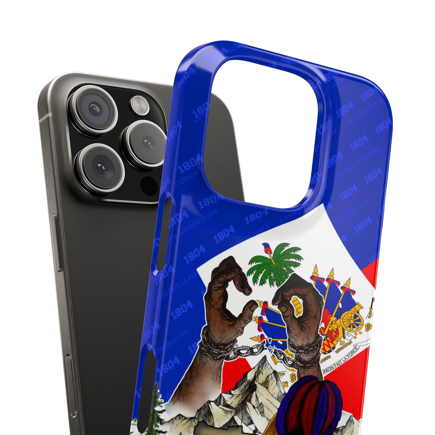 02 - Haitian Heritage Slim Phone Case with Flag Design - Haitianbuy