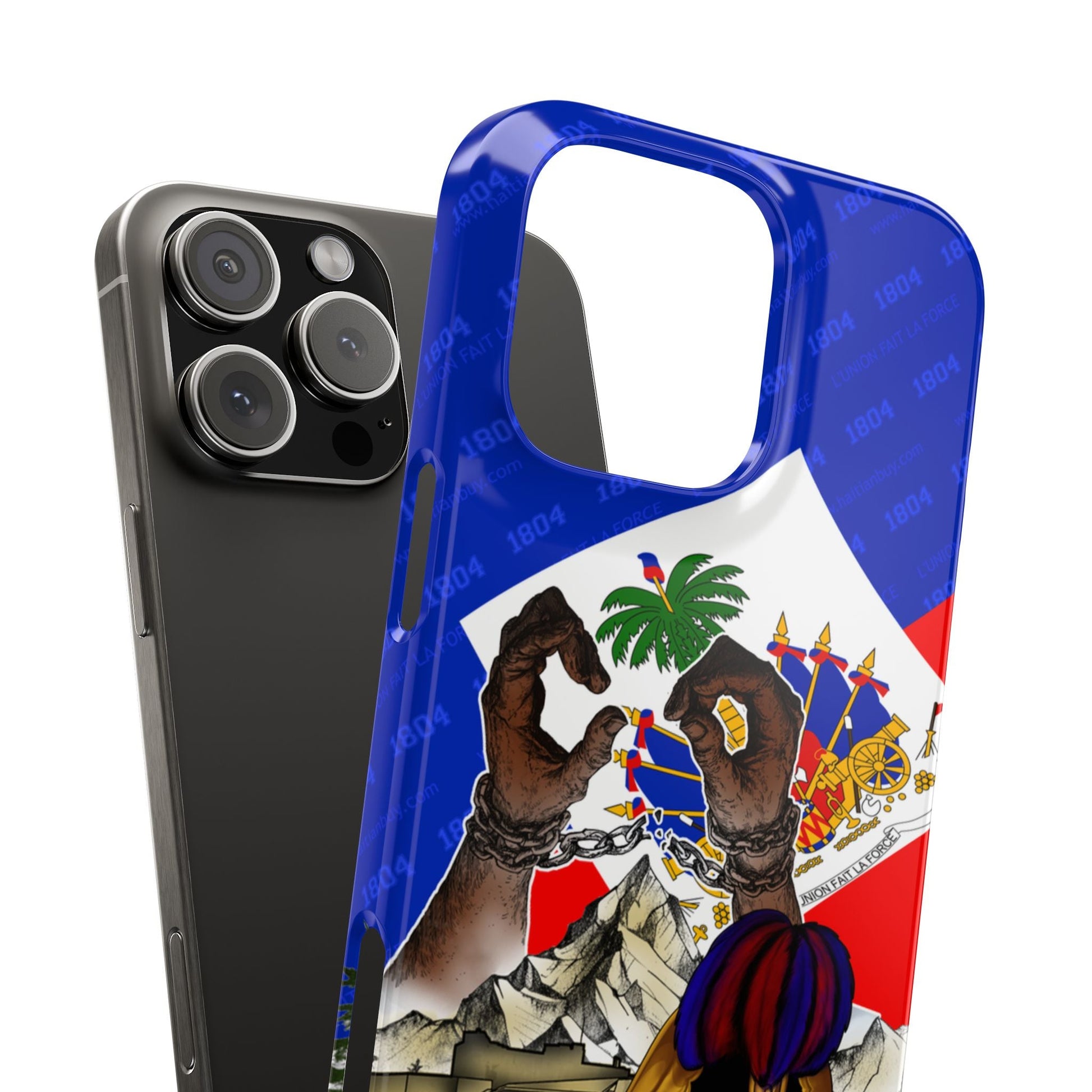 02 - Haitian Heritage Slim Phone Case with Flag Design - Haitianbuy