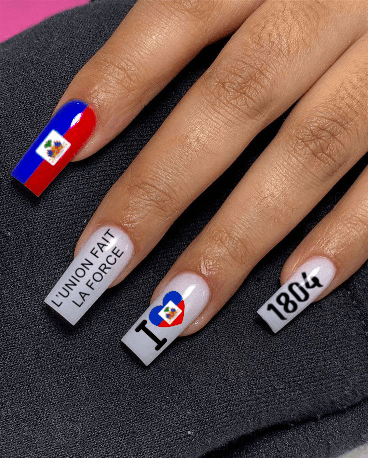 02 - Haitian Pride Nail Sticker Set – 3 Sheets 🇭🇹 - Haitianbuy