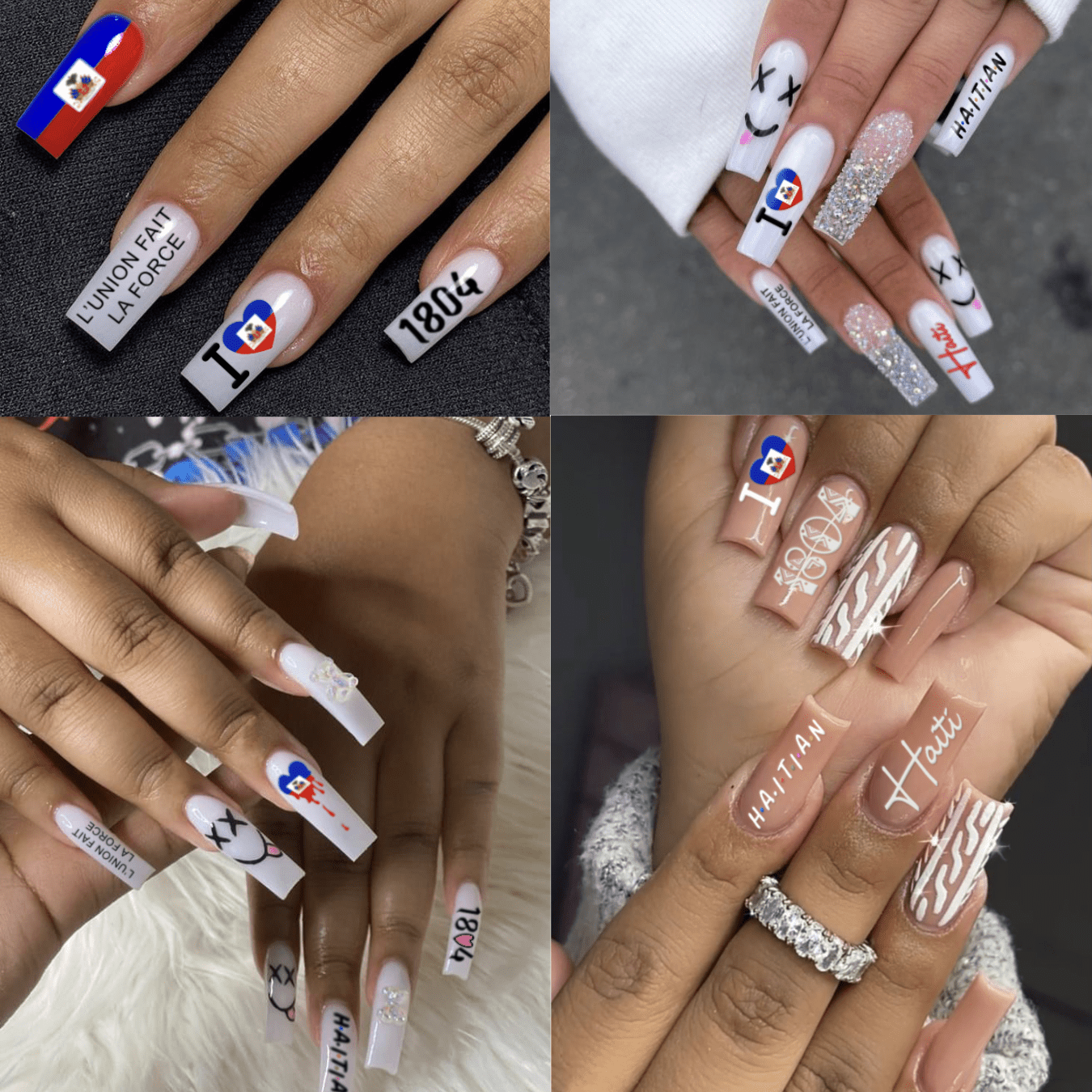 02 - Haitian Pride Nail Sticker Set – 3 Sheets 🇭🇹 - Haitianbuy