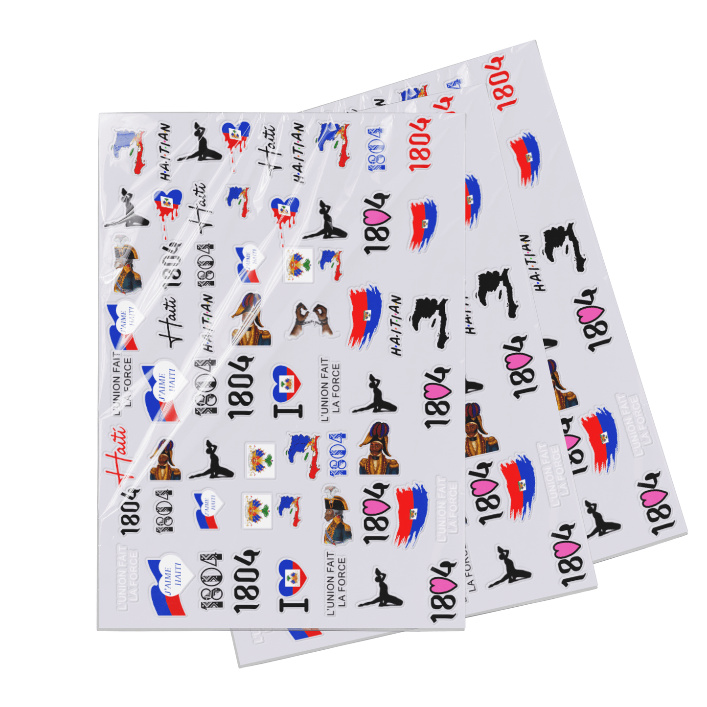 02 - Haitian Pride Nail Sticker Set – 3 Sheets 🇭🇹 - Haitianbuy