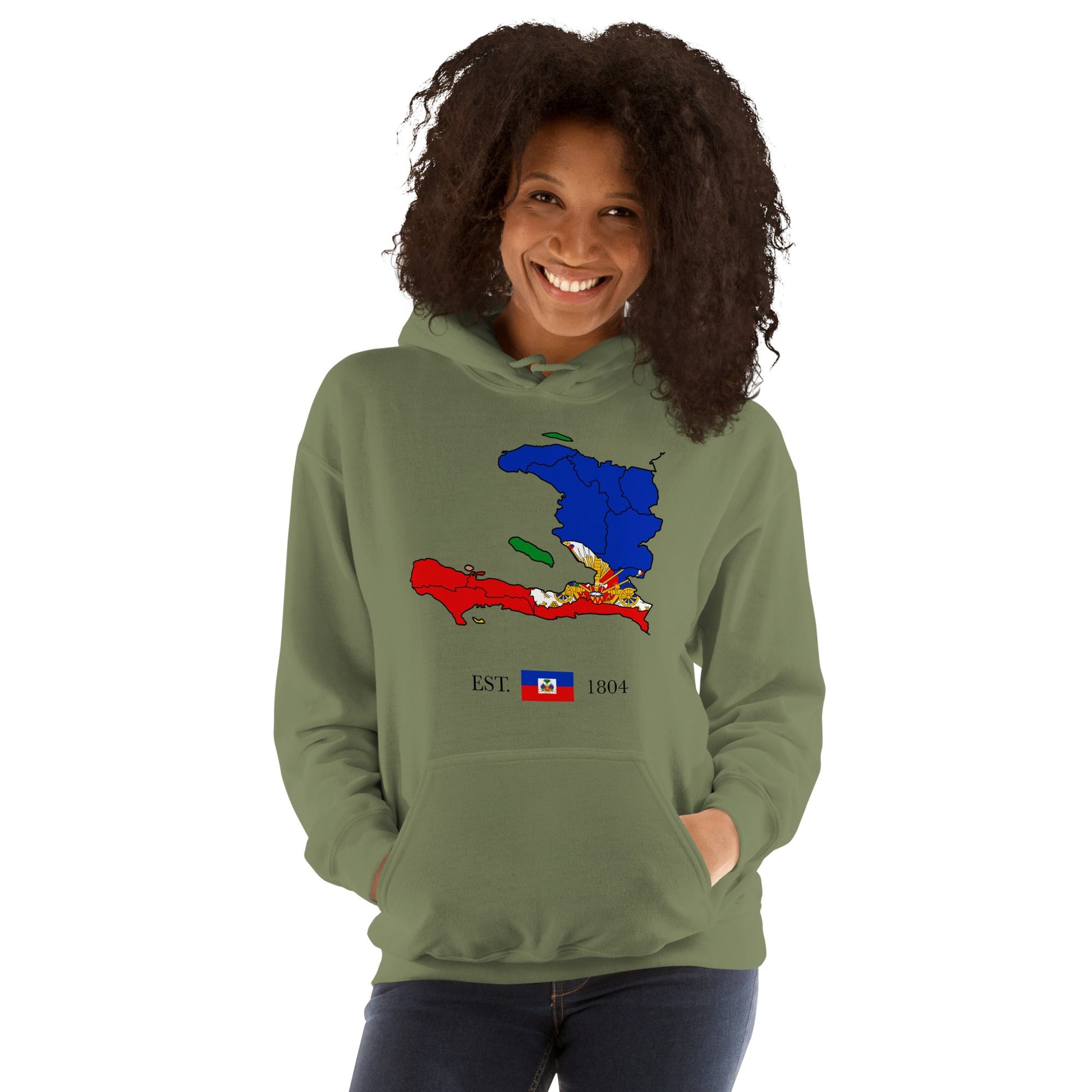 07 - Haiti Map EST 1804 Unisex Hoodie - Haitianbuy