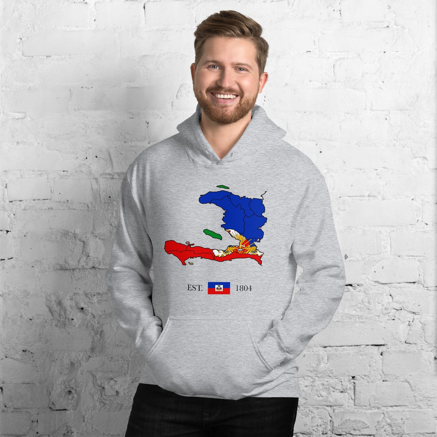 07 - Haiti Map EST 1804 Unisex Hoodie - Haitianbuy