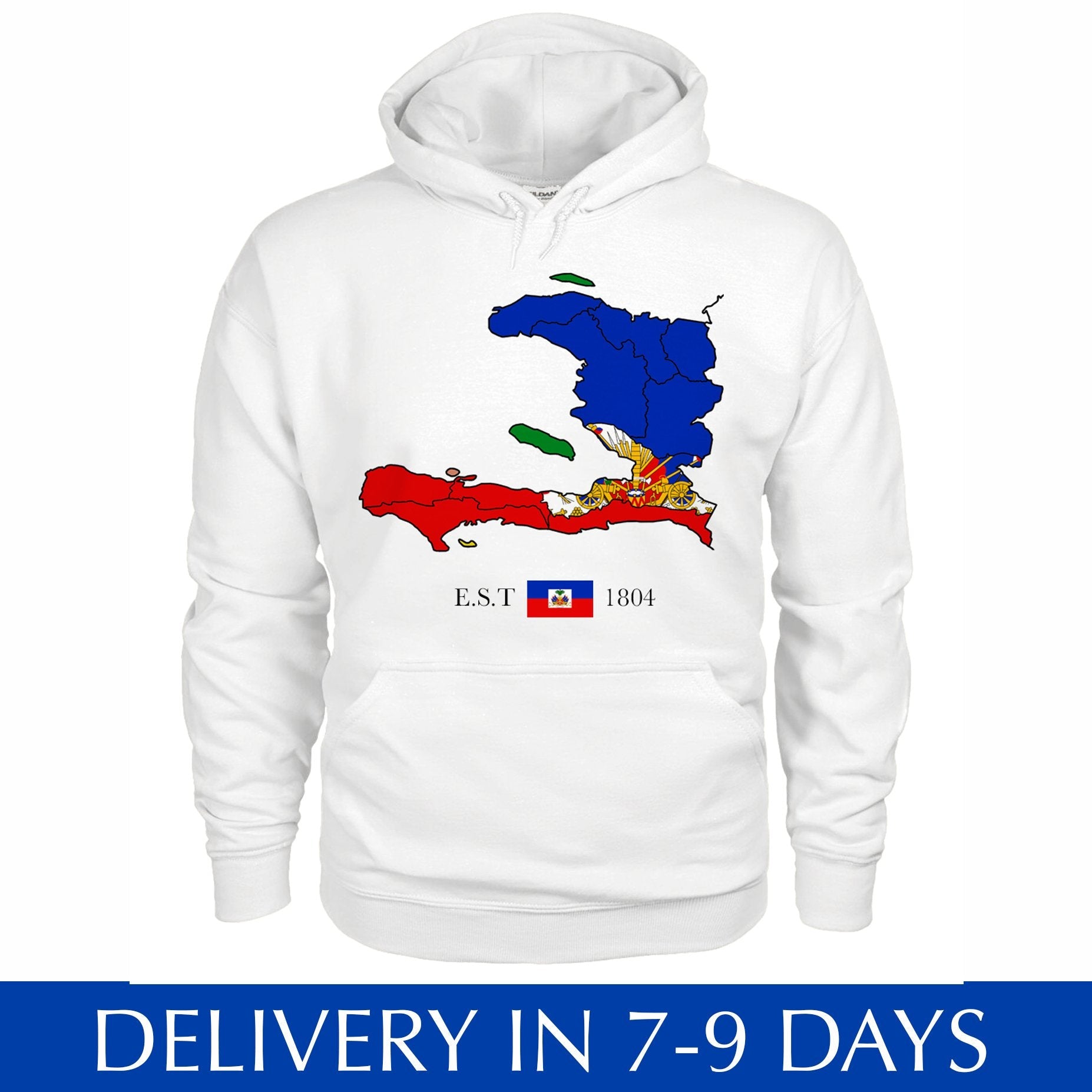 07 - Haiti Map EST 1804 Unisex Hoodie - Haitianbuy