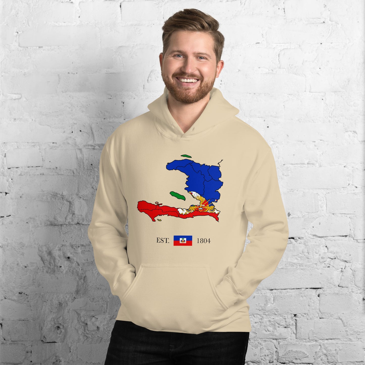 07 - Haiti Map EST 1804 Unisex Hoodie - Haitianbuy