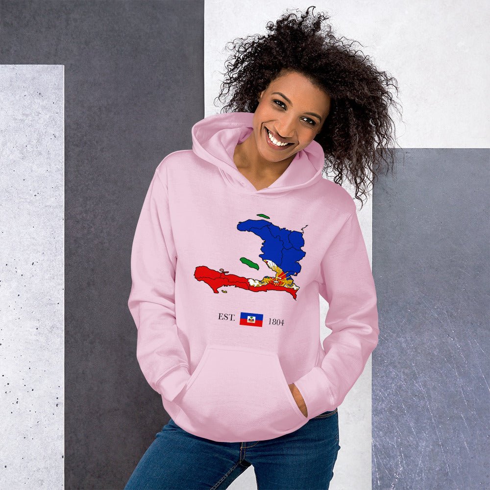 07 - Haiti Map EST 1804 Unisex Hoodie - Haitianbuy