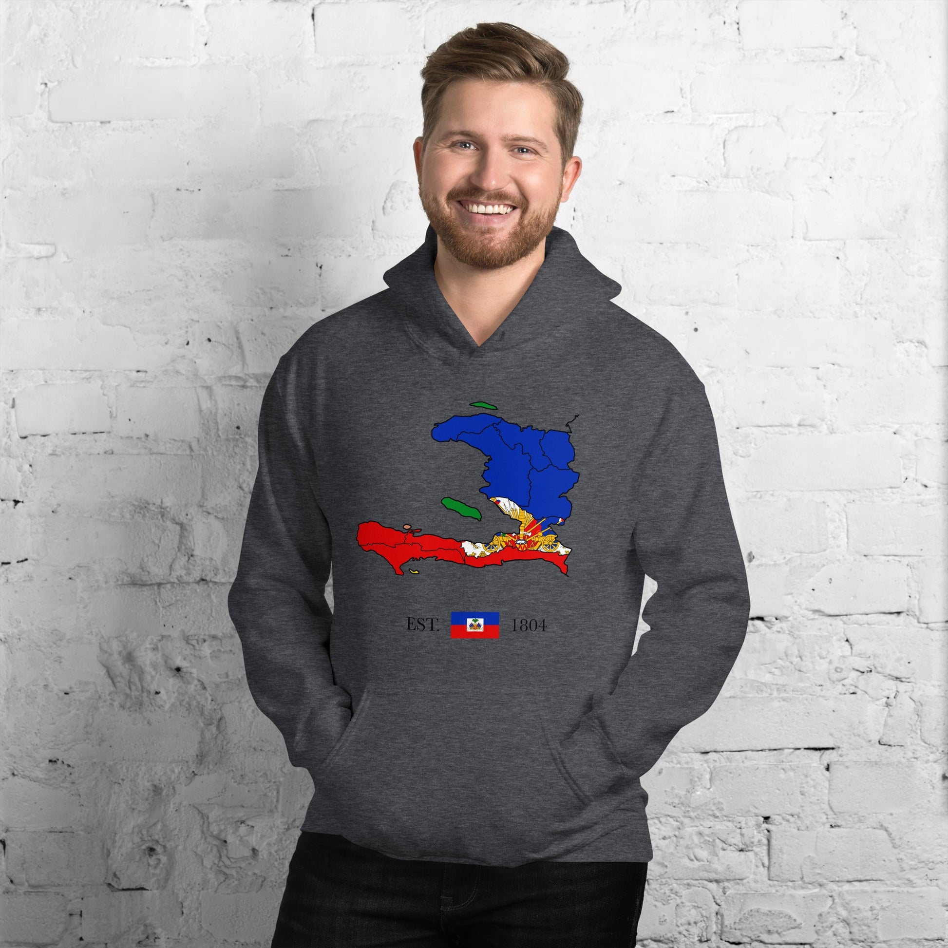 07 - Haiti Map EST 1804 Unisex Hoodie - Haitianbuy