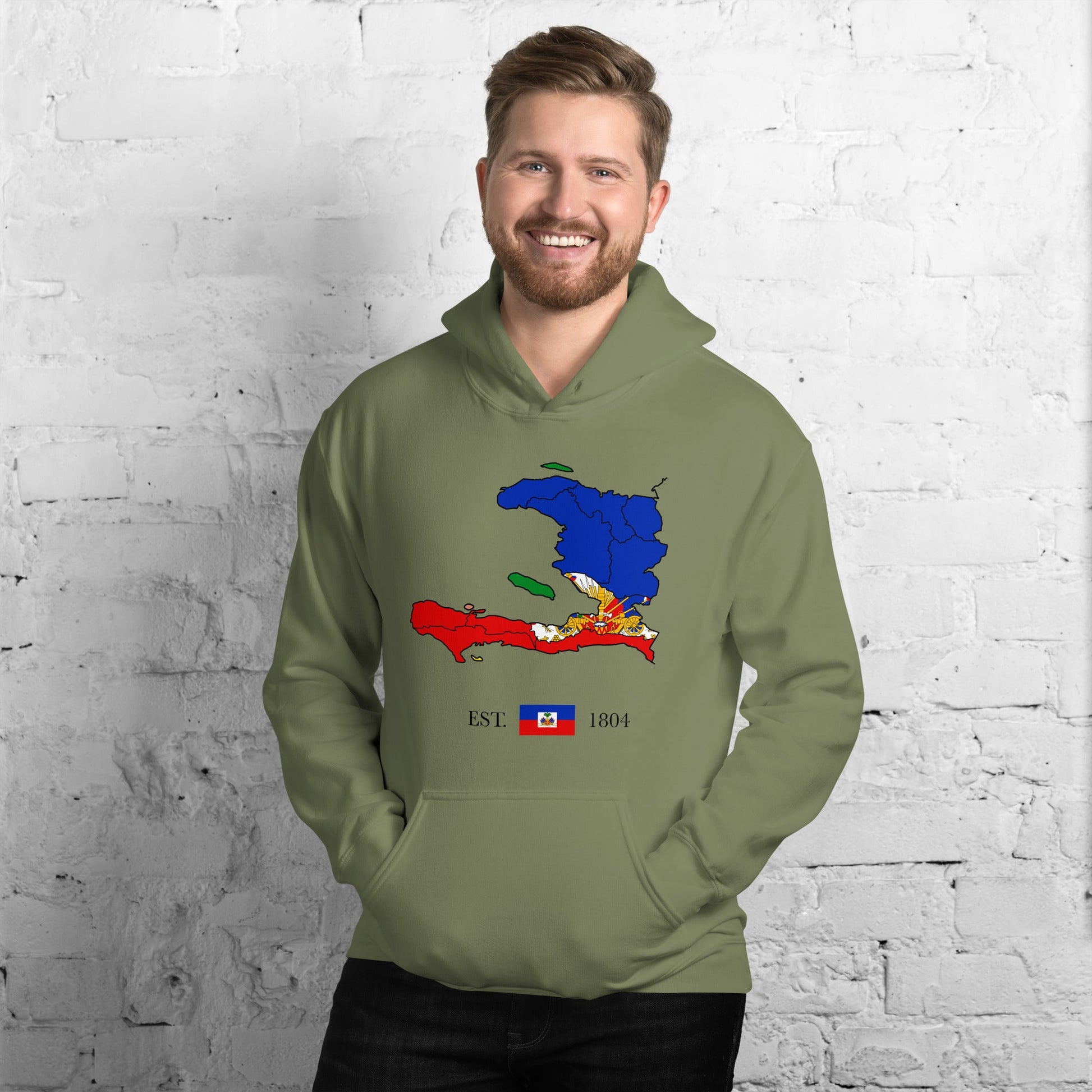 07 - Haiti Map EST 1804 Unisex Hoodie - Haitianbuy