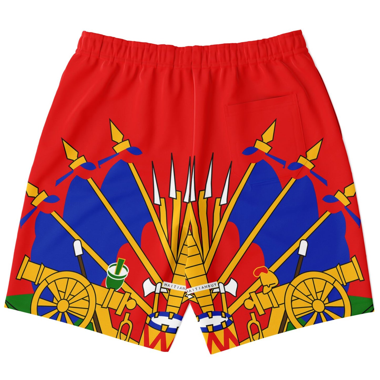 10-RED Athletic Long Shorts - AOP - Haitianbuy