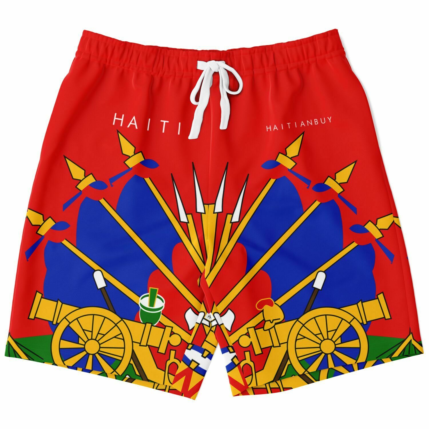 10-RED Athletic Long Shorts - AOP - Haitianbuy