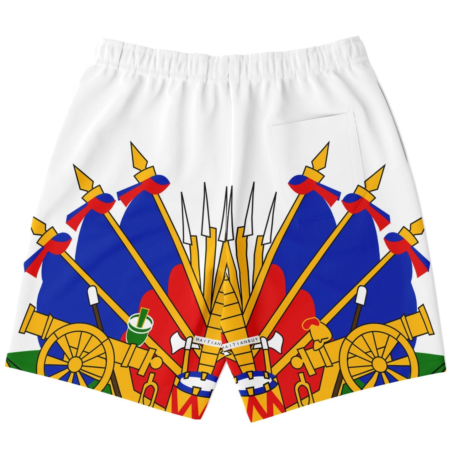 10-White Athletic Long Shorts - AOP - Haitianbuy