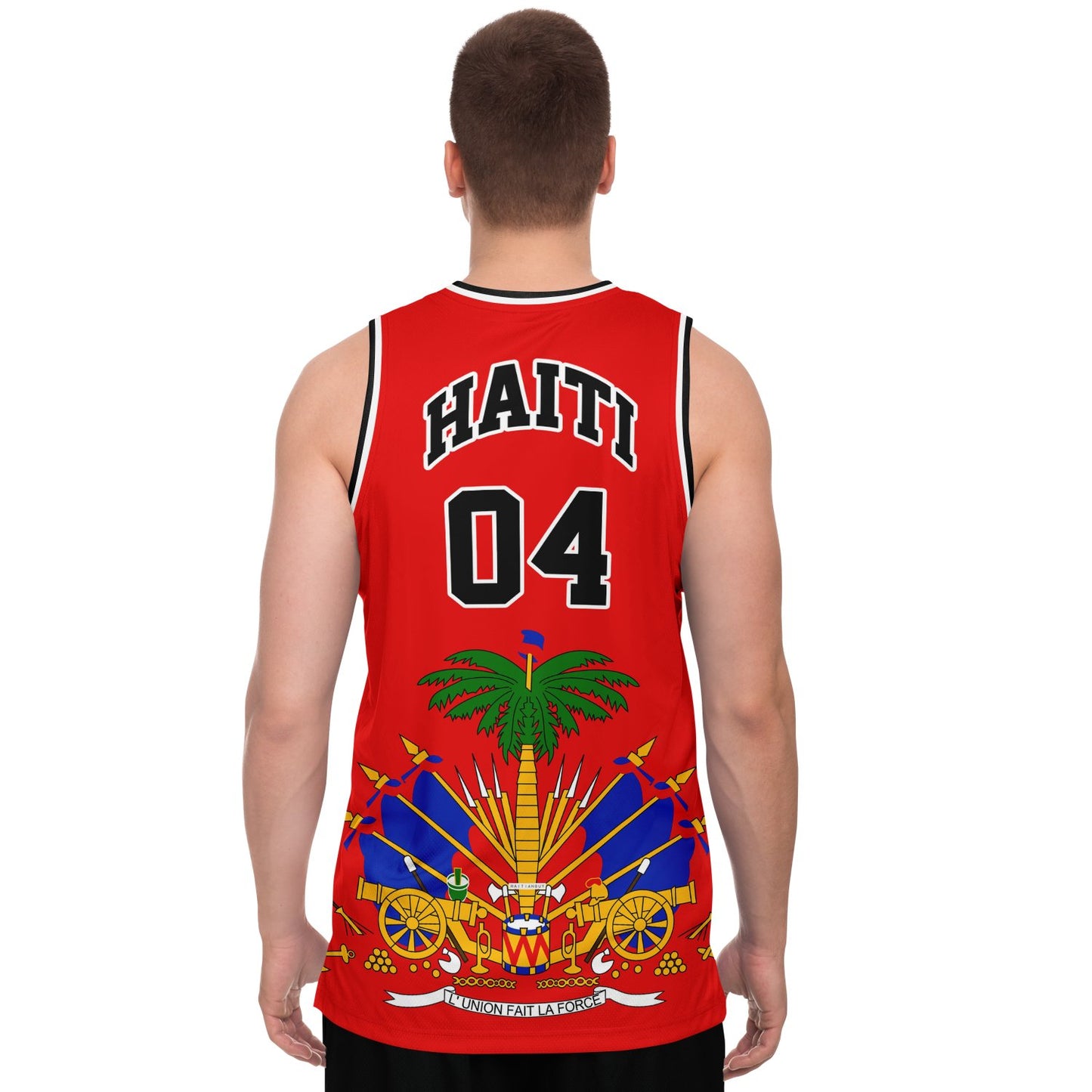 12-HAITI RED Basketball jersey copy - Haitianbuy