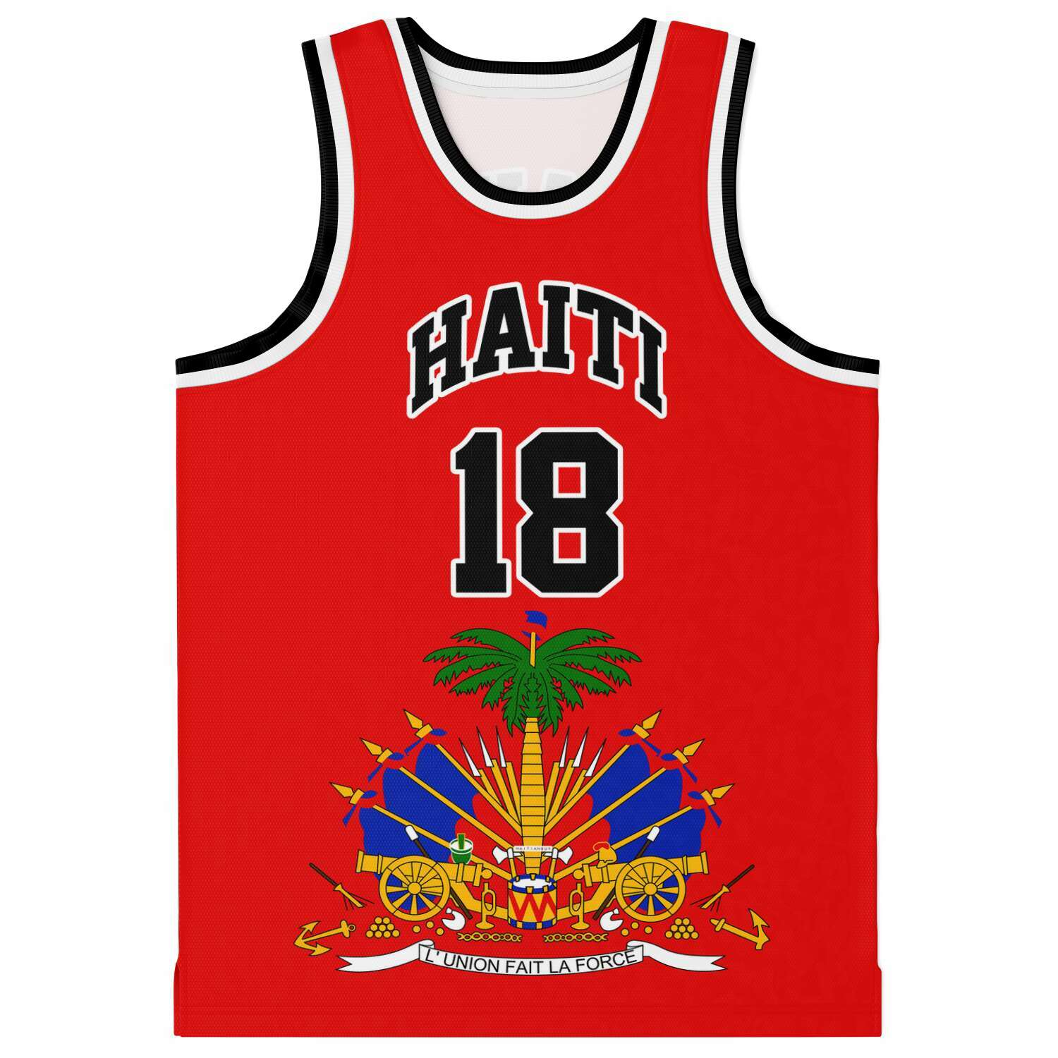 12-HAITI RED Basketball jersey copy - Haitianbuy