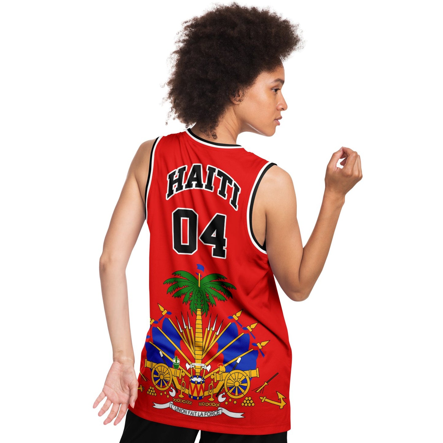 12-HAITI RED Basketball jersey copy - Haitianbuy