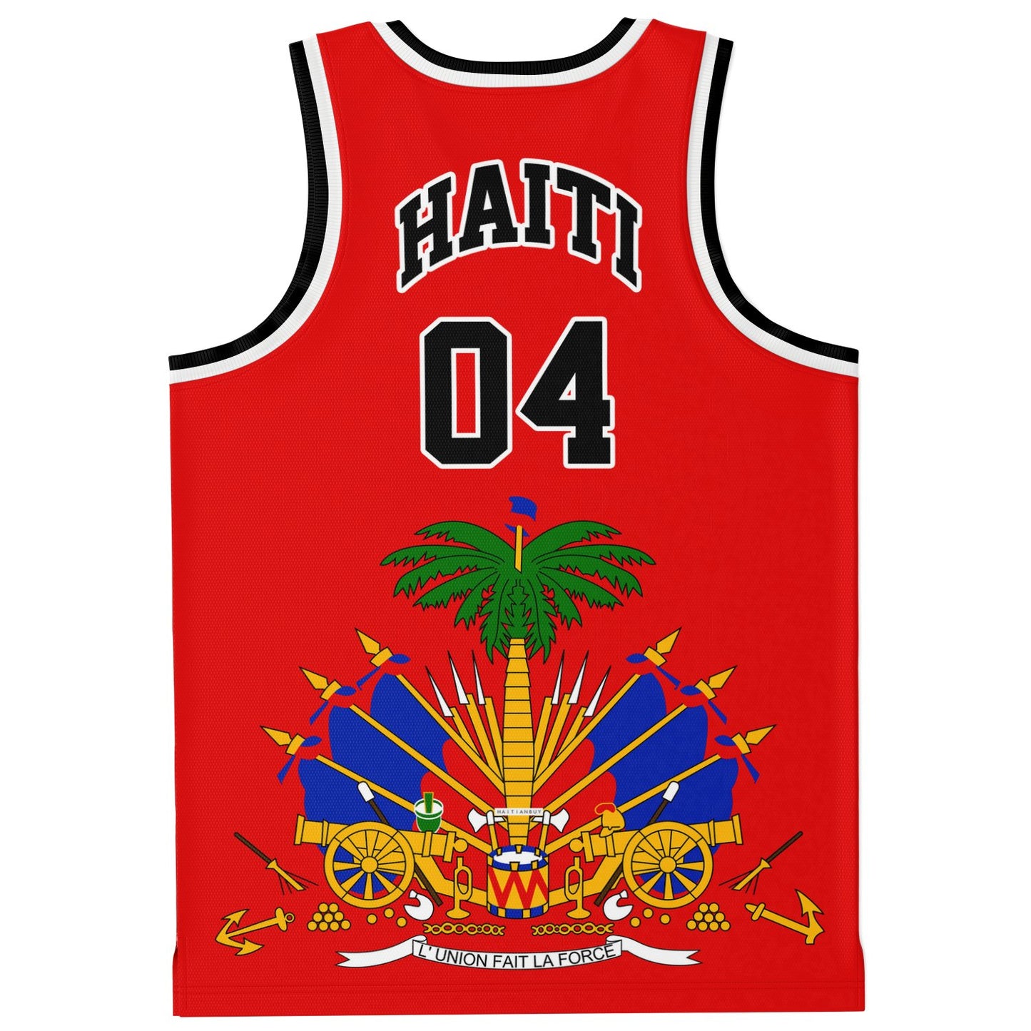 12-HAITI RED Basketball jersey copy - Haitianbuy