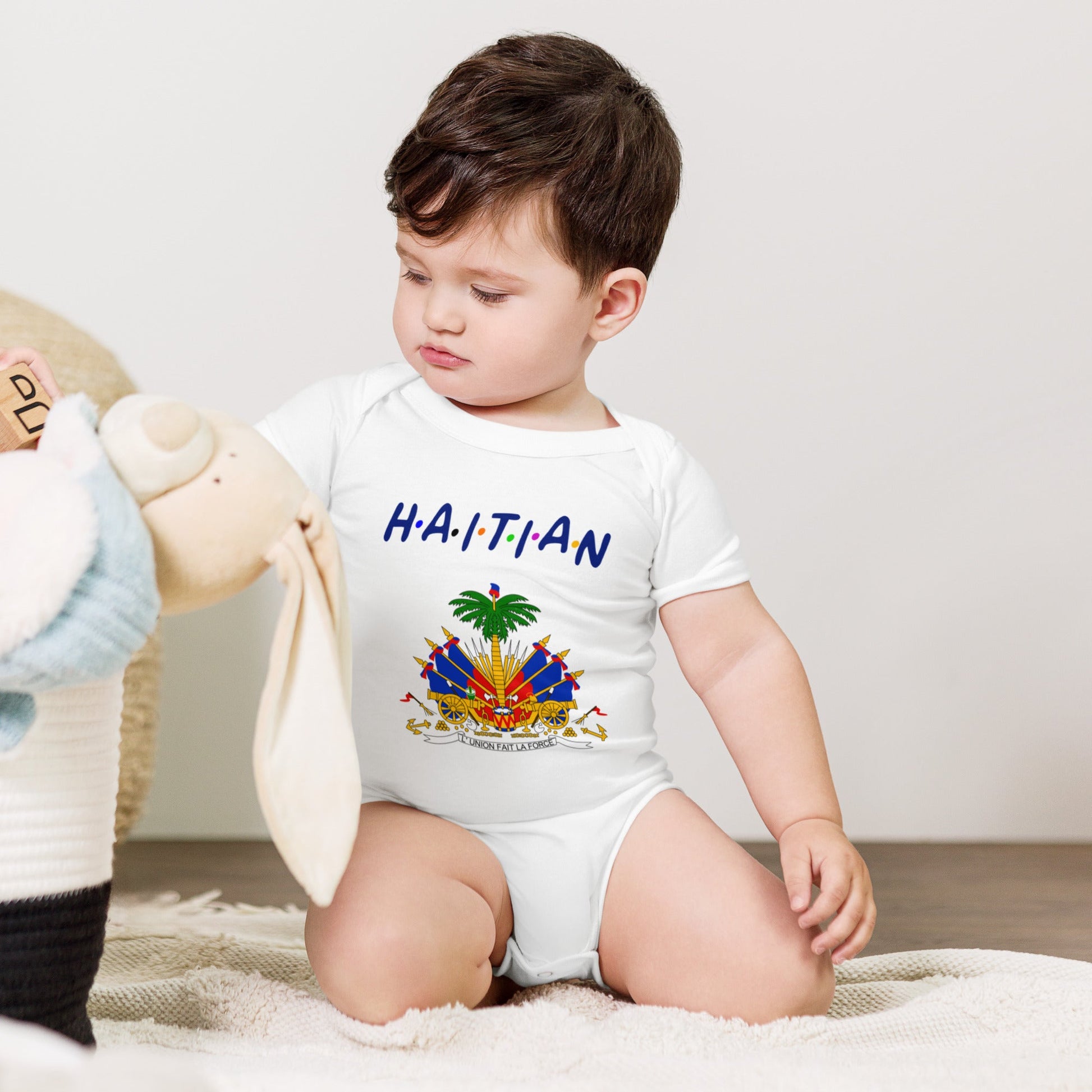 13-COAT OF ARMS OF HAITI Baby short sleeve one piece - Haitianbuy