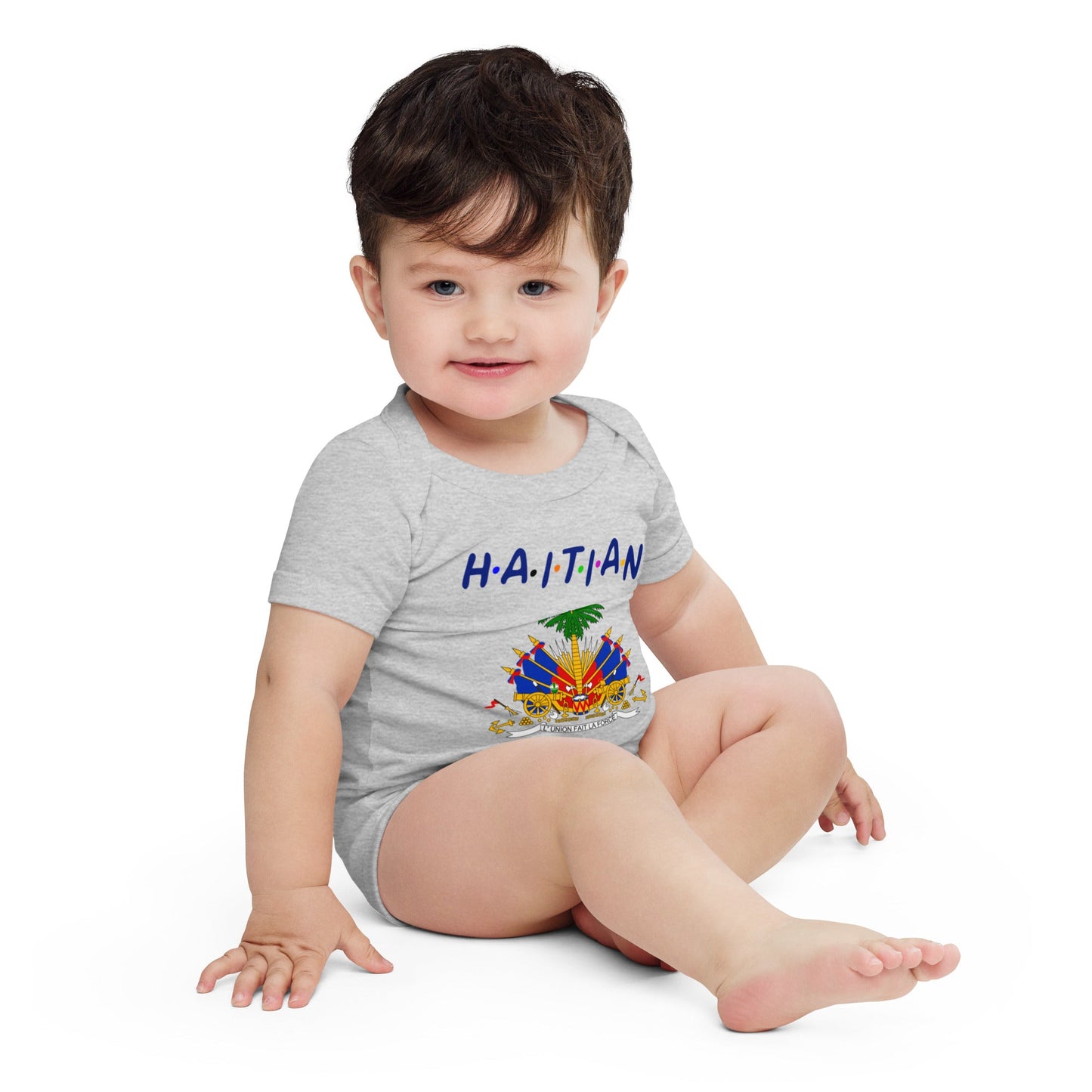 13-COAT OF ARMS OF HAITI Baby short sleeve one piece - Haitianbuy