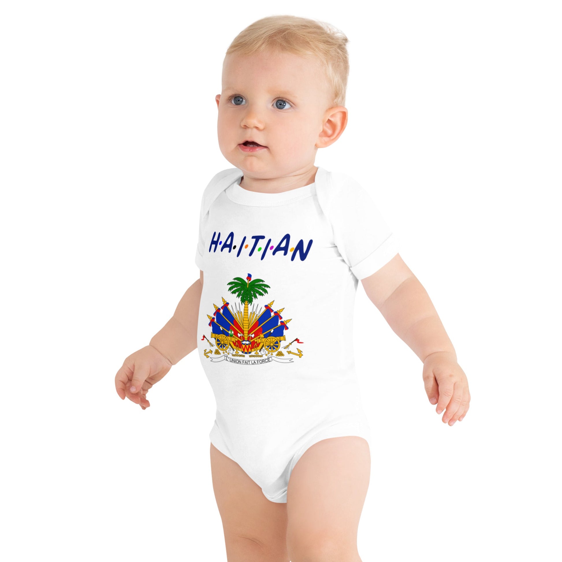 13-COAT OF ARMS OF HAITI Baby short sleeve one piece - Haitianbuy