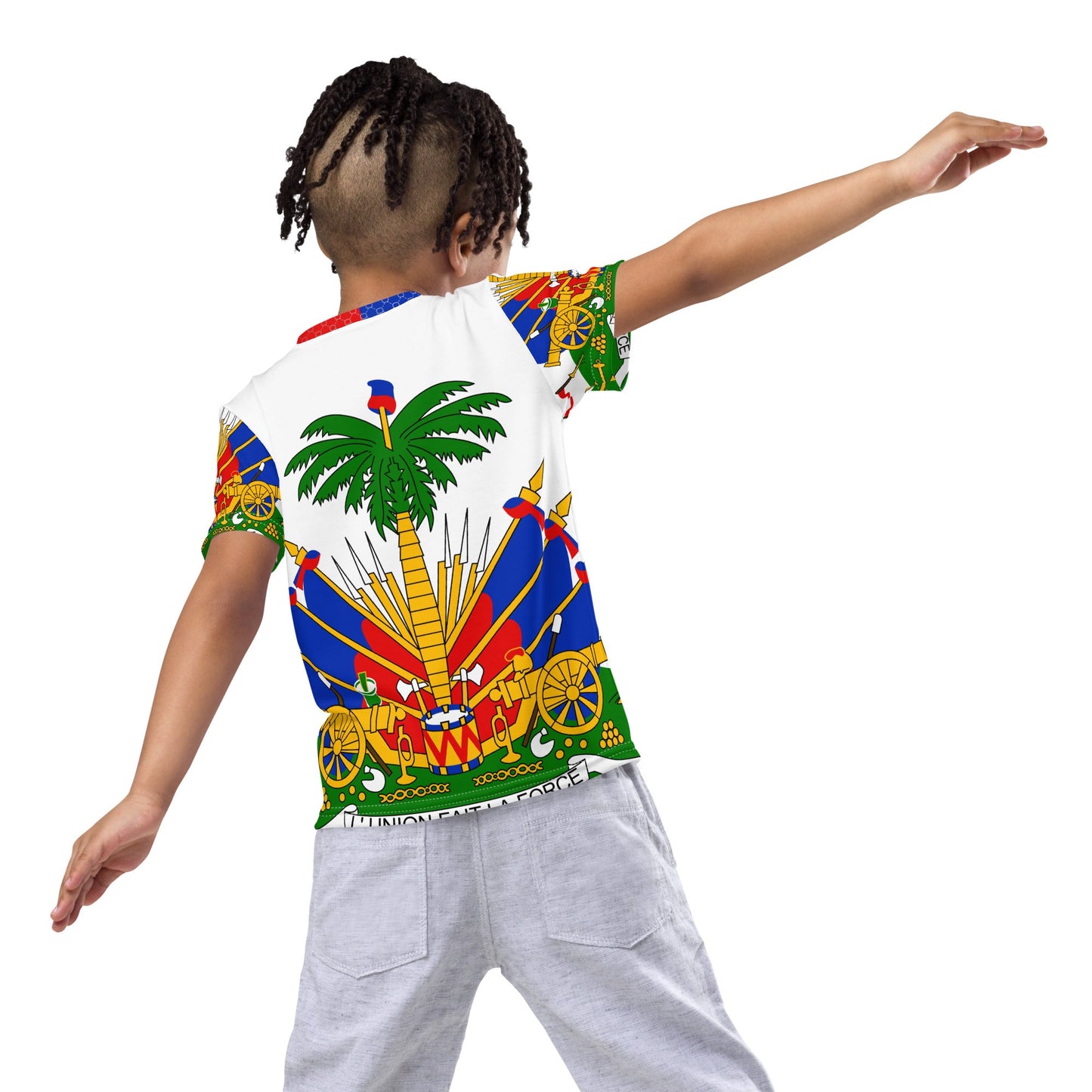 Coat of arms of Haiti Kids crew neck t-shirt - Haitianbuy