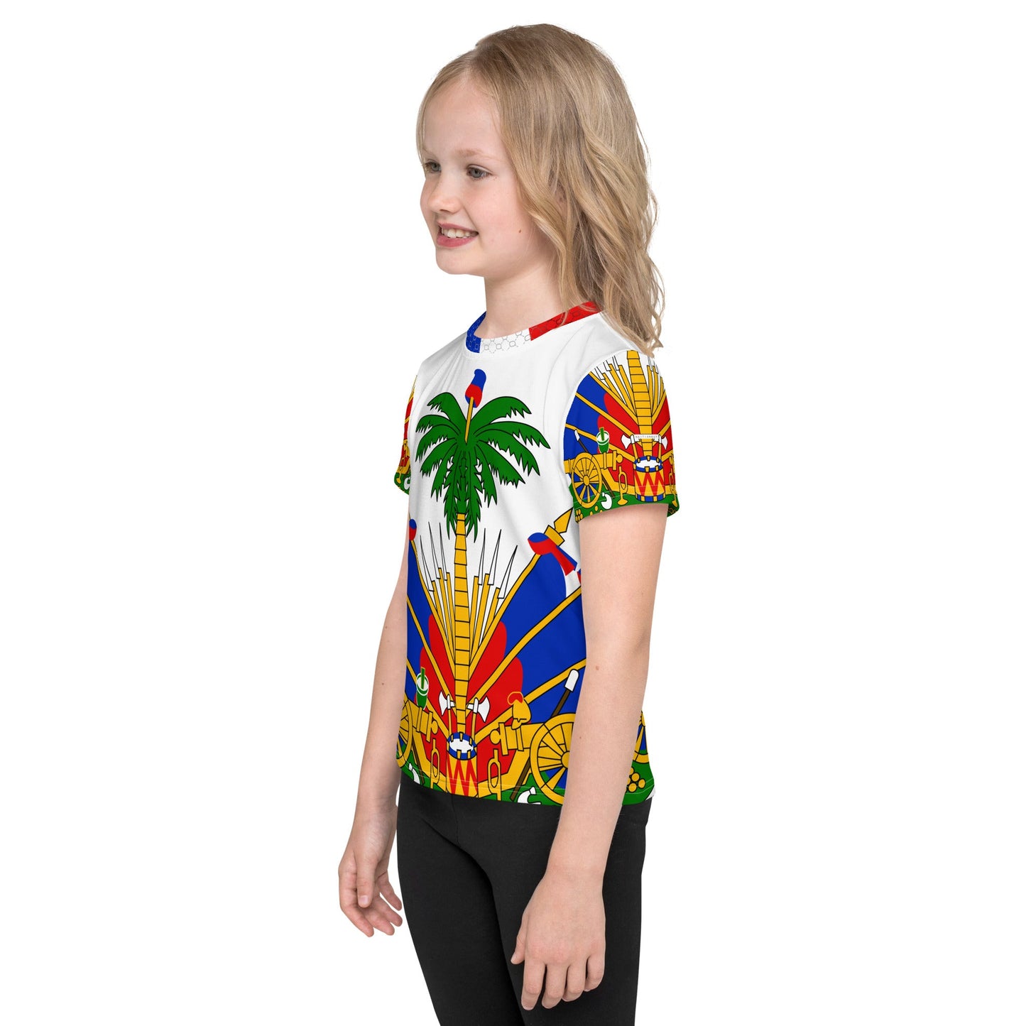 Coat of arms of Haiti Kids crew neck t-shirt - Haitianbuy