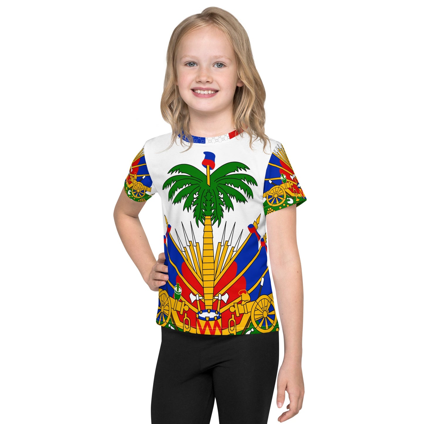 Coat of arms of Haiti Kids crew neck t-shirt - Haitianbuy