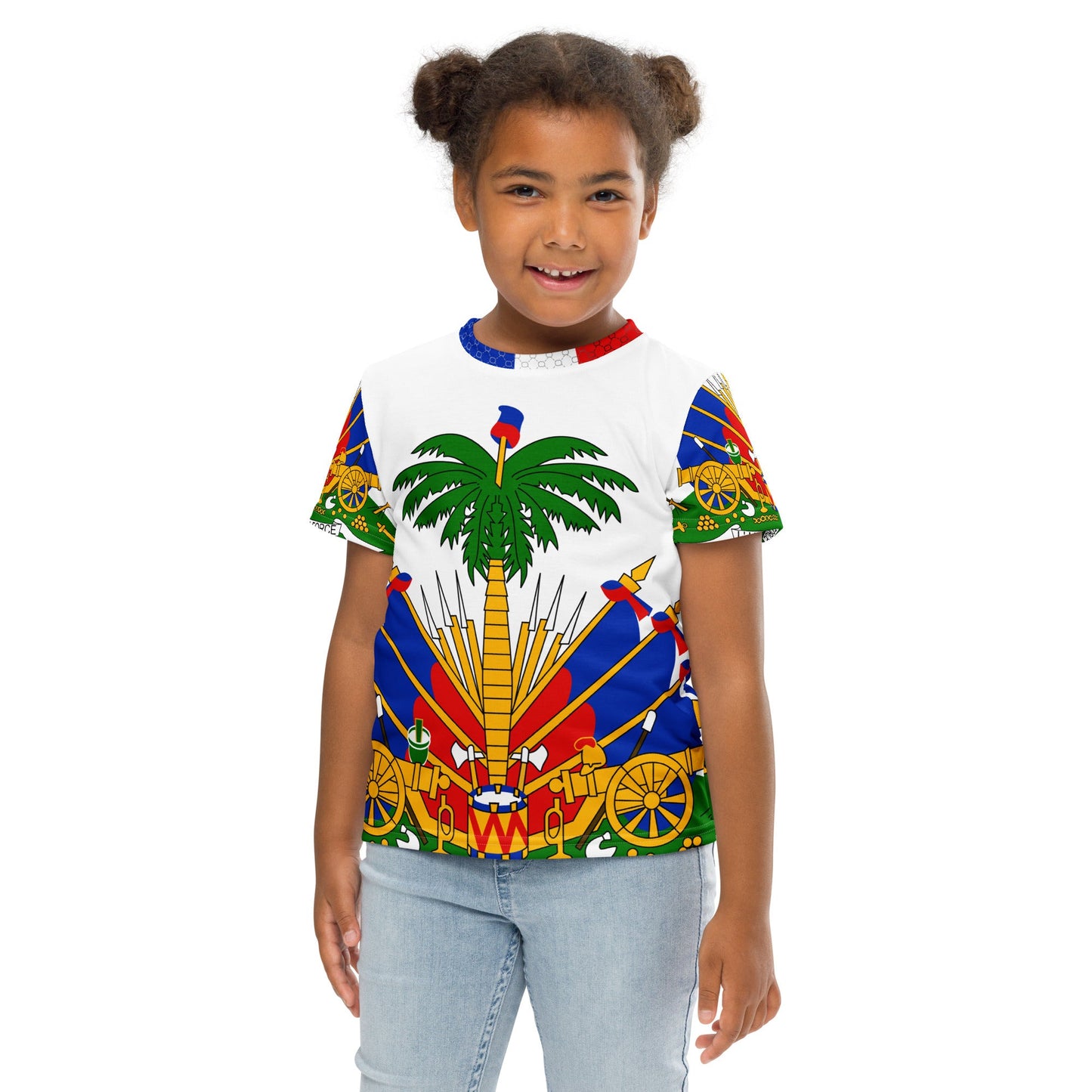 Coat of arms of Haiti Kids crew neck t-shirt - Haitianbuy