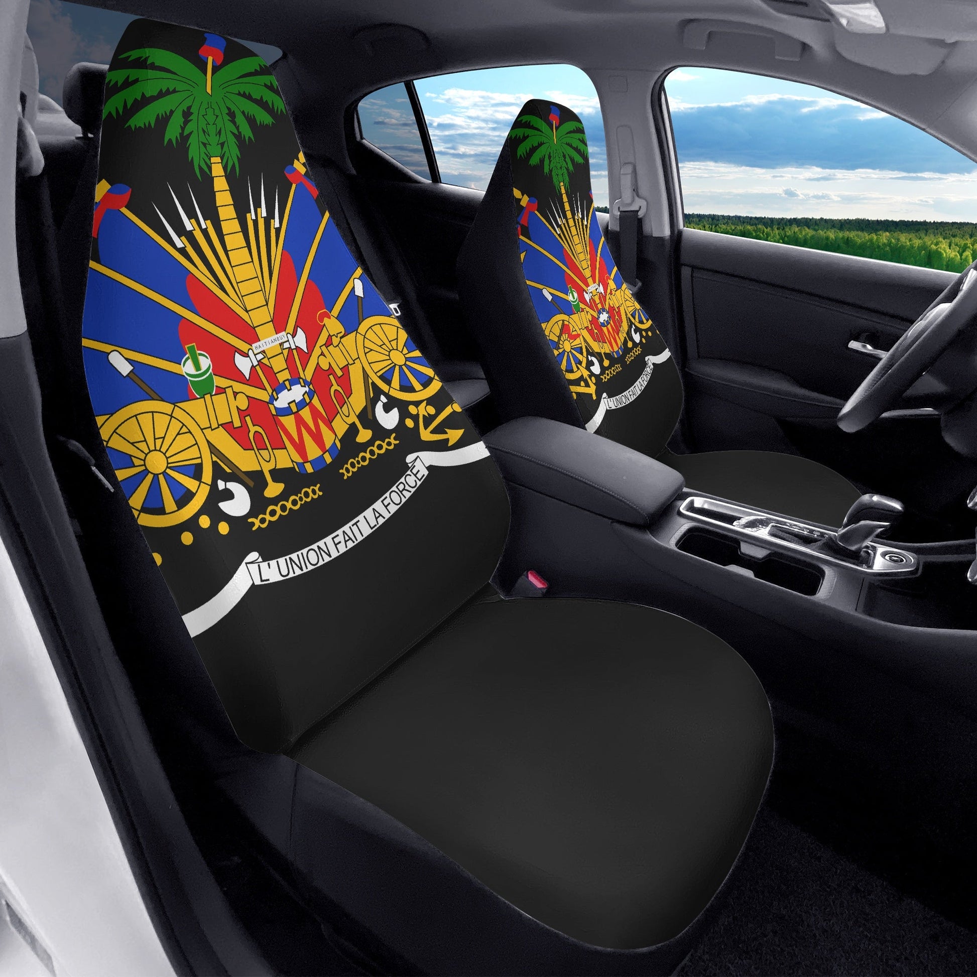 Coat of arms of Haiti Microfiber Car Seat Covers - 2Pcs - Haitianbuy