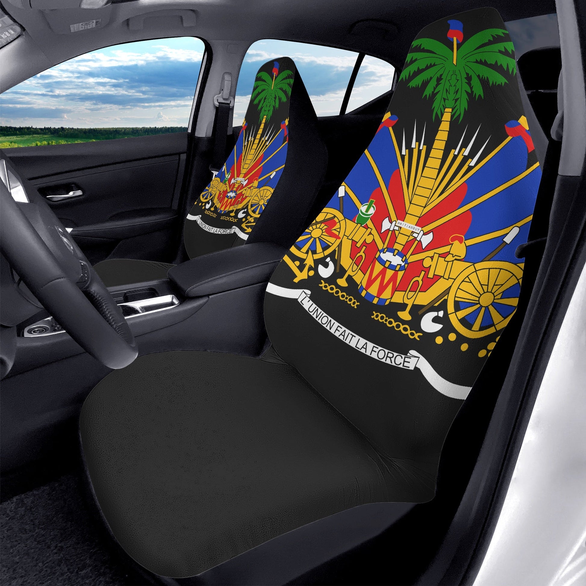 Coat of arms of Haiti Microfiber Car Seat Covers - 2Pcs - Haitianbuy