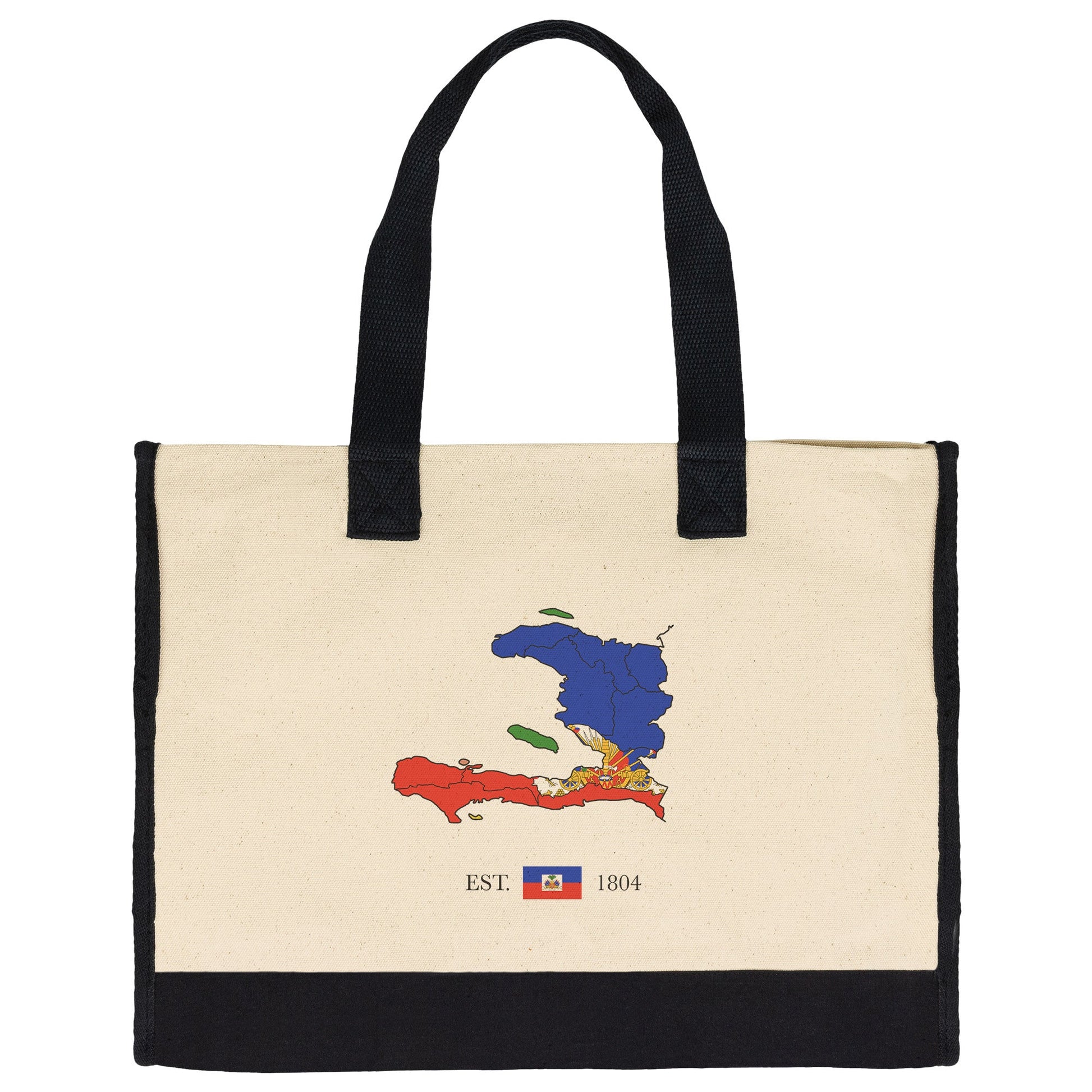 Haiti Map Premium Cotton Tote Bag - Haitianbuy