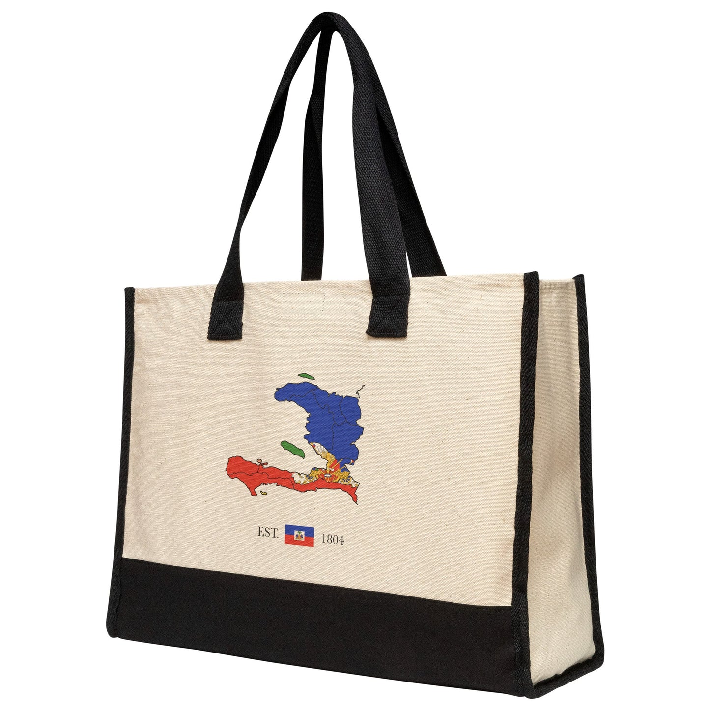 Haiti Map Premium Cotton Tote Bag - Haitianbuy