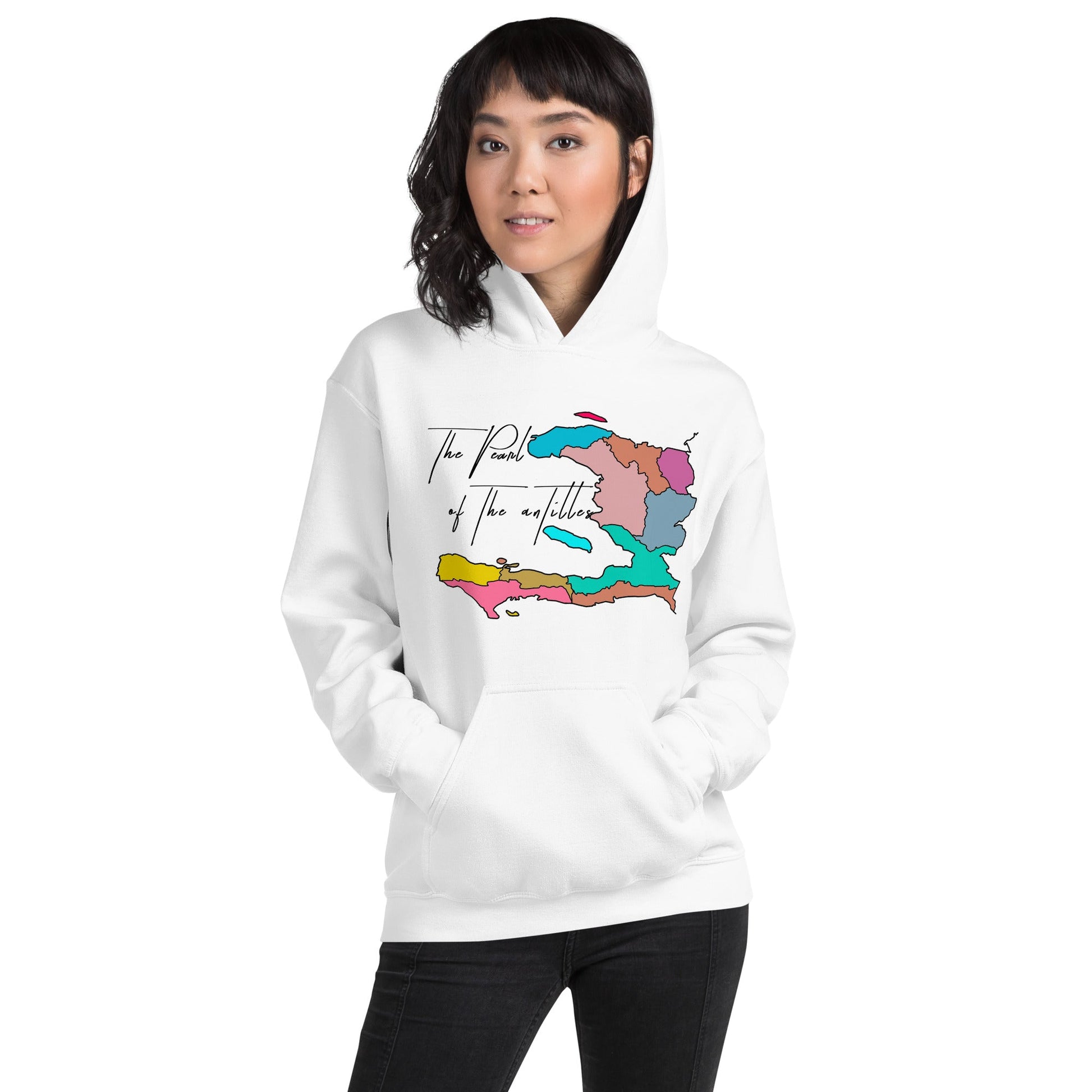 02-Haiti map Pearl Unisex Hoodie - Haitianbuy