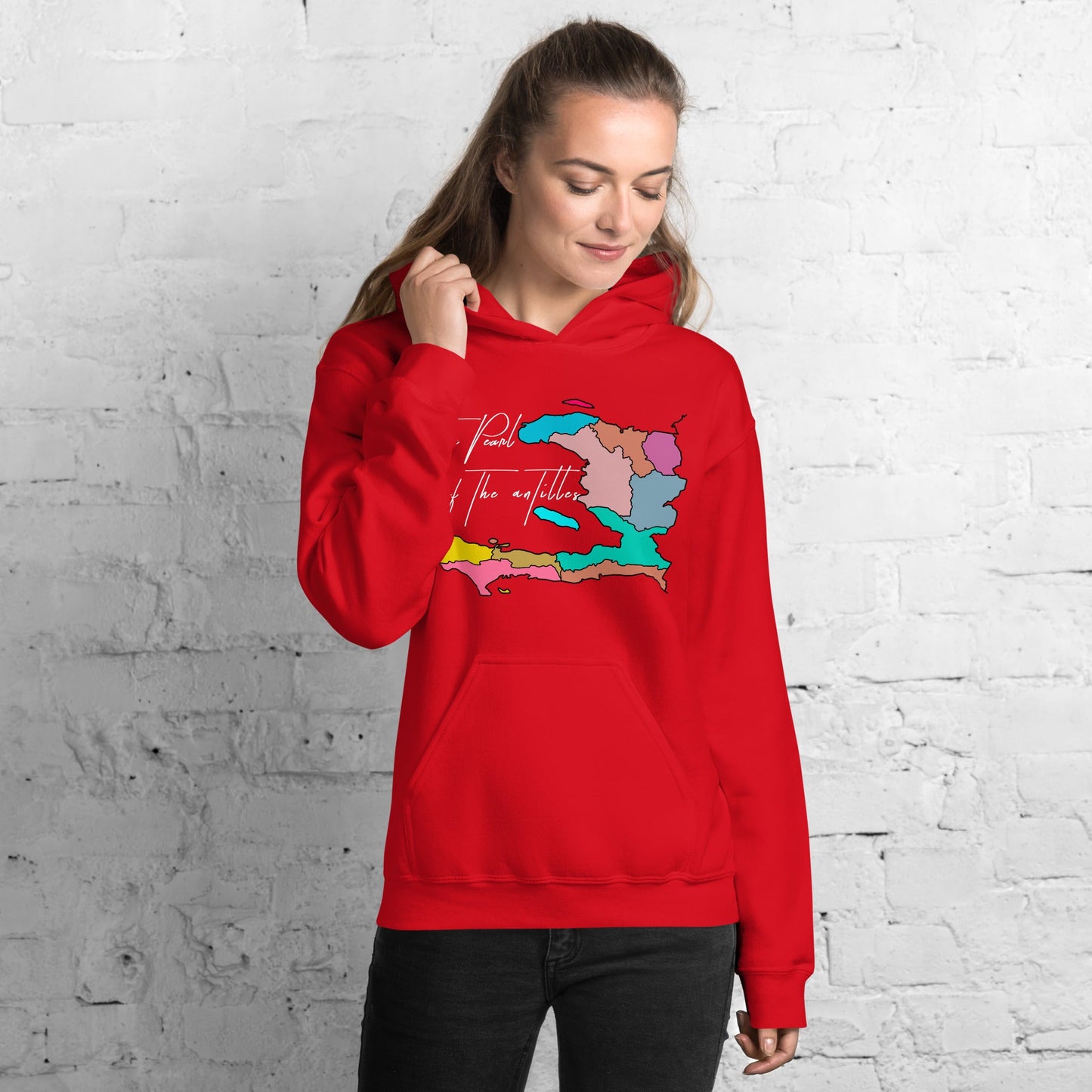 02-Haiti map Pearl Unisex Hoodie - Haitianbuy