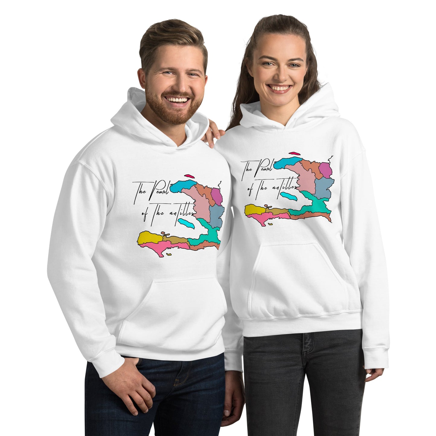 02-Haiti map Pearl Unisex Hoodie - Haitianbuy