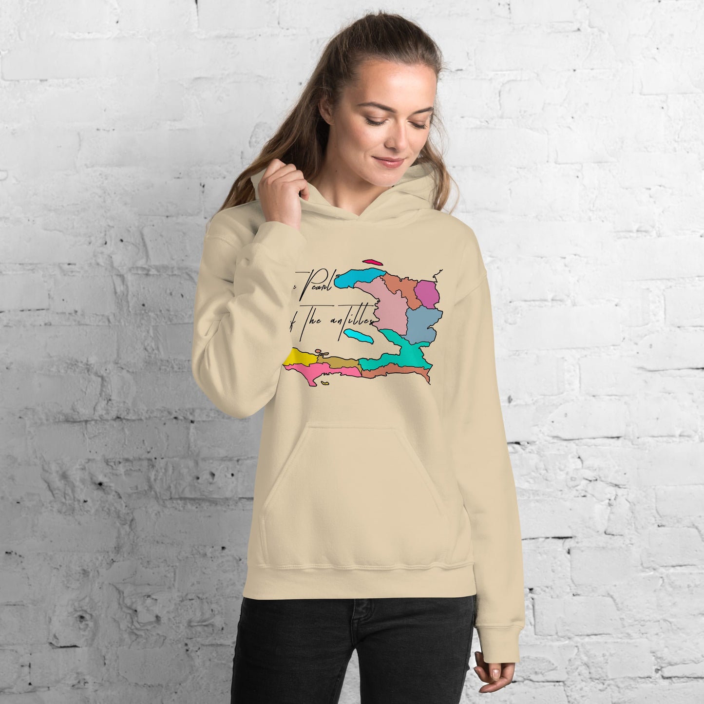 02-Haiti map Pearl Unisex Hoodie - Haitianbuy