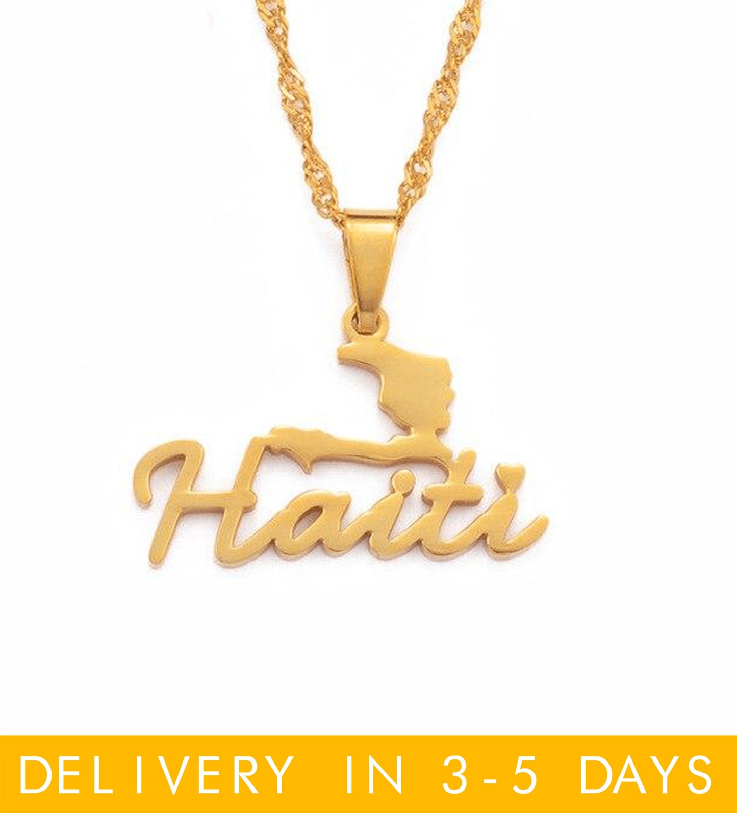 09-Haiti Map Necklaces 18k - Haitianbuy