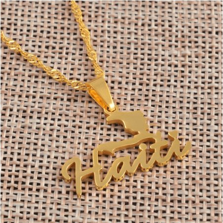 09-Haiti Map Necklaces 18k - Haitianbuy