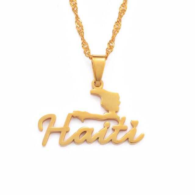 09-Haiti Map Necklaces 18k - Haitianbuy