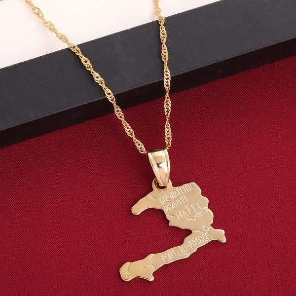 14- Map Necklace - Haitianbuy