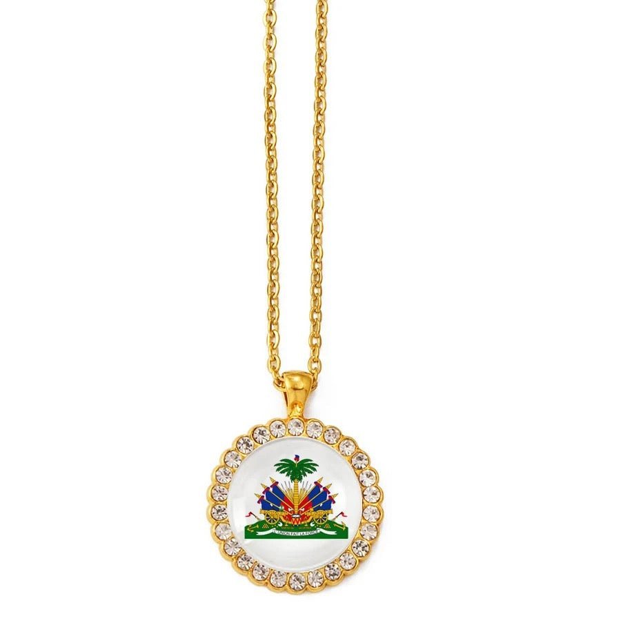 16-Coat of arms of Haiti pendant Necklace - Haitianbuy