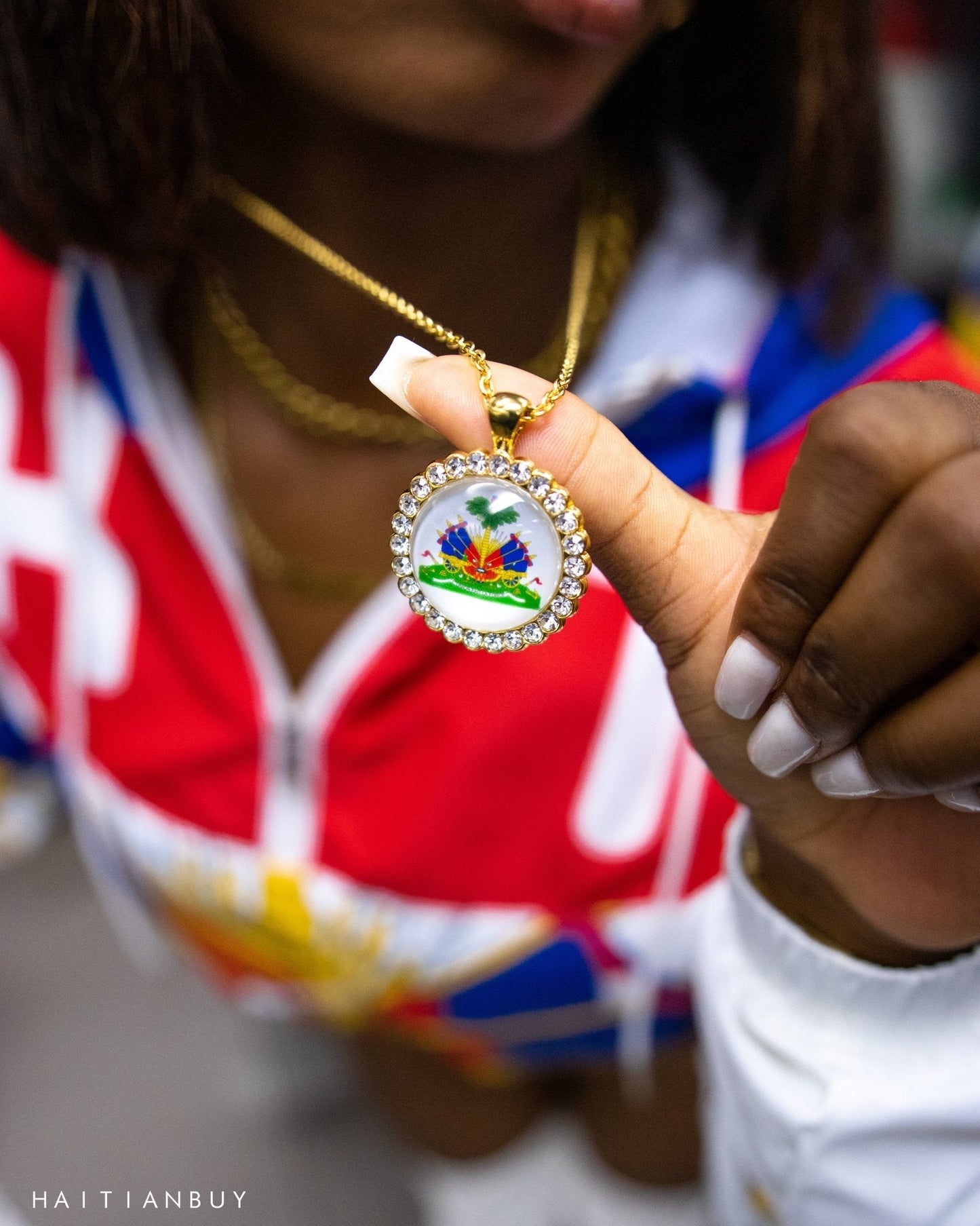 16-Coat of arms of Haiti pendant Necklace - Haitianbuy