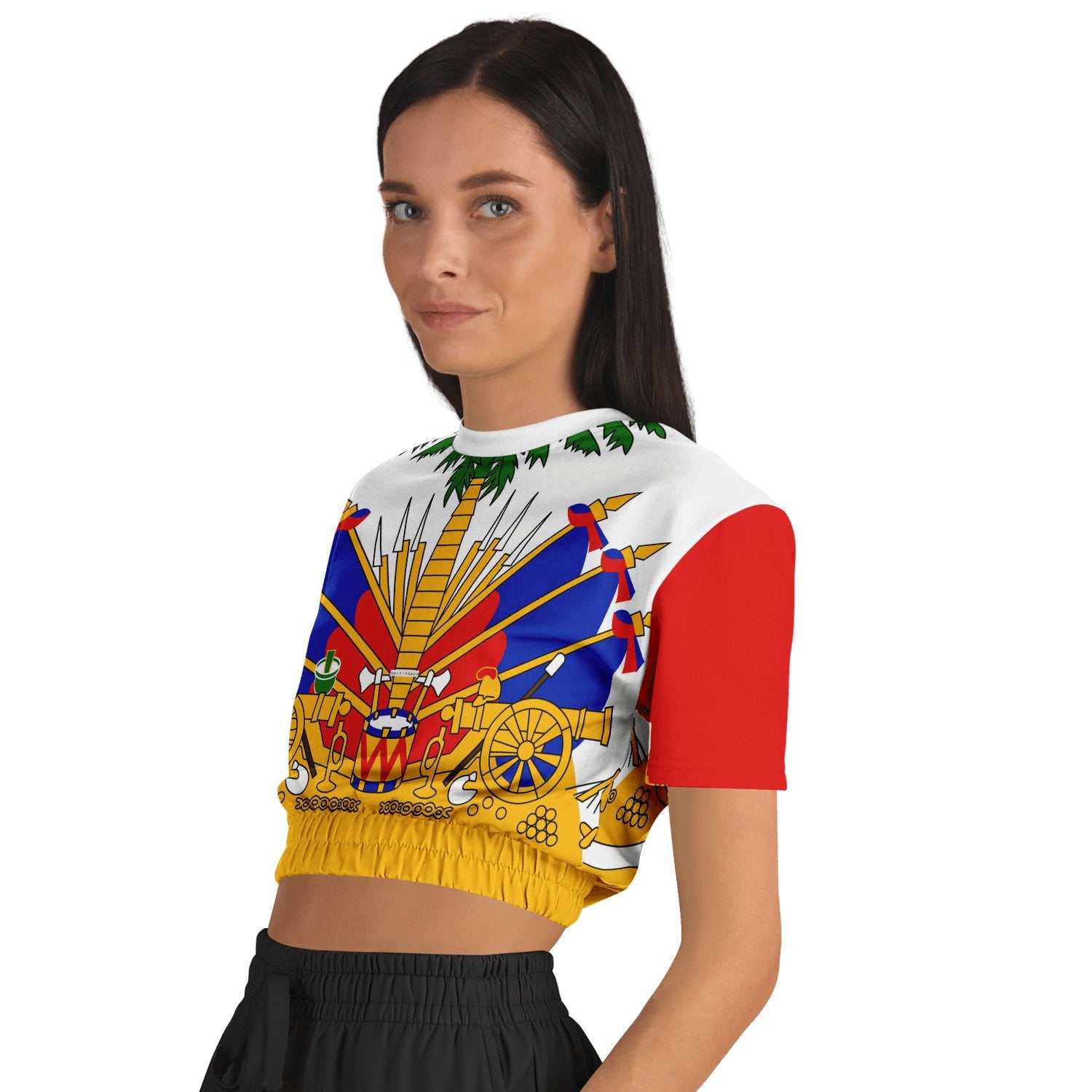 17-Cropped short sleeve sweatshirt - Haitianbuy