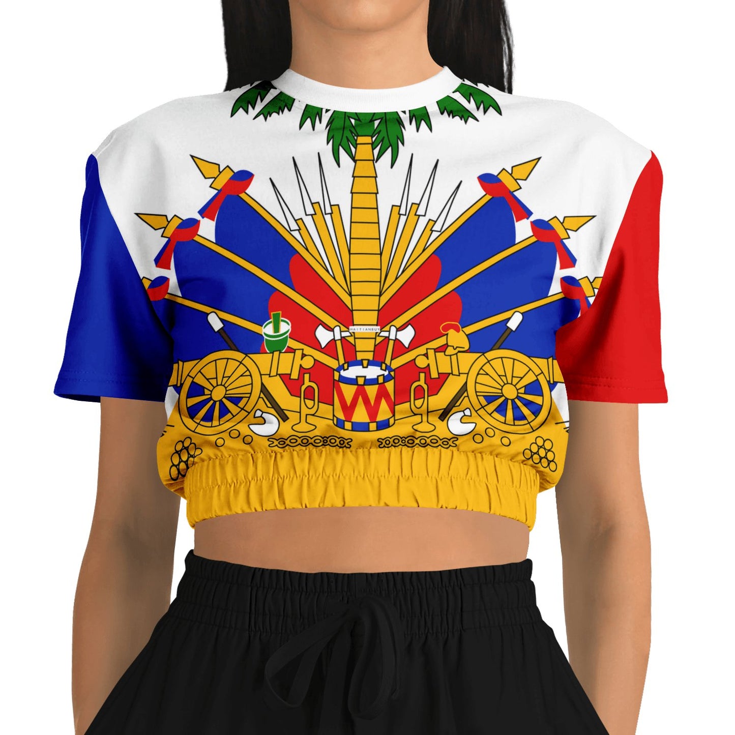 17-Cropped short sleeve sweatshirt - Haitianbuy