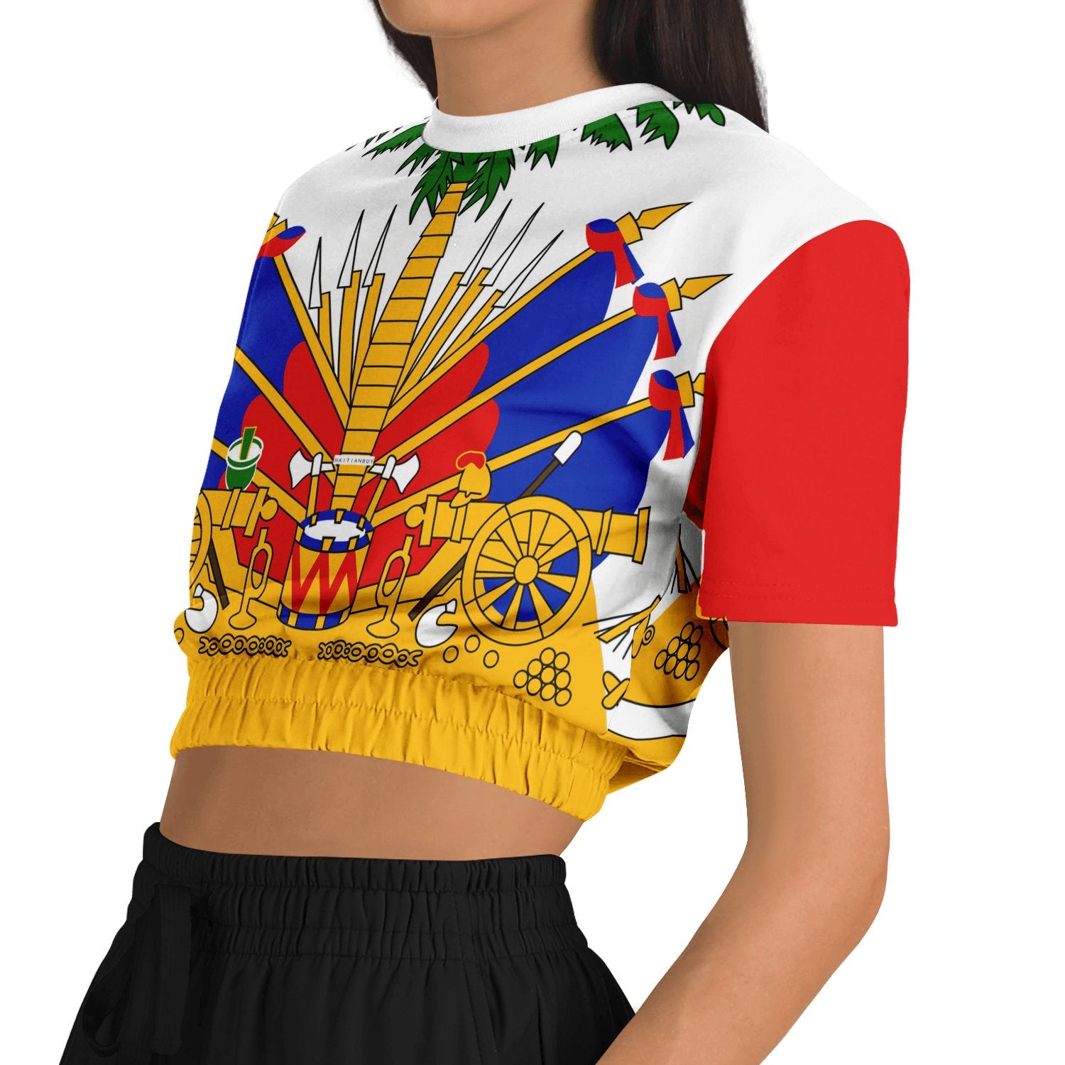 17-Cropped short sleeve sweatshirt - Haitianbuy