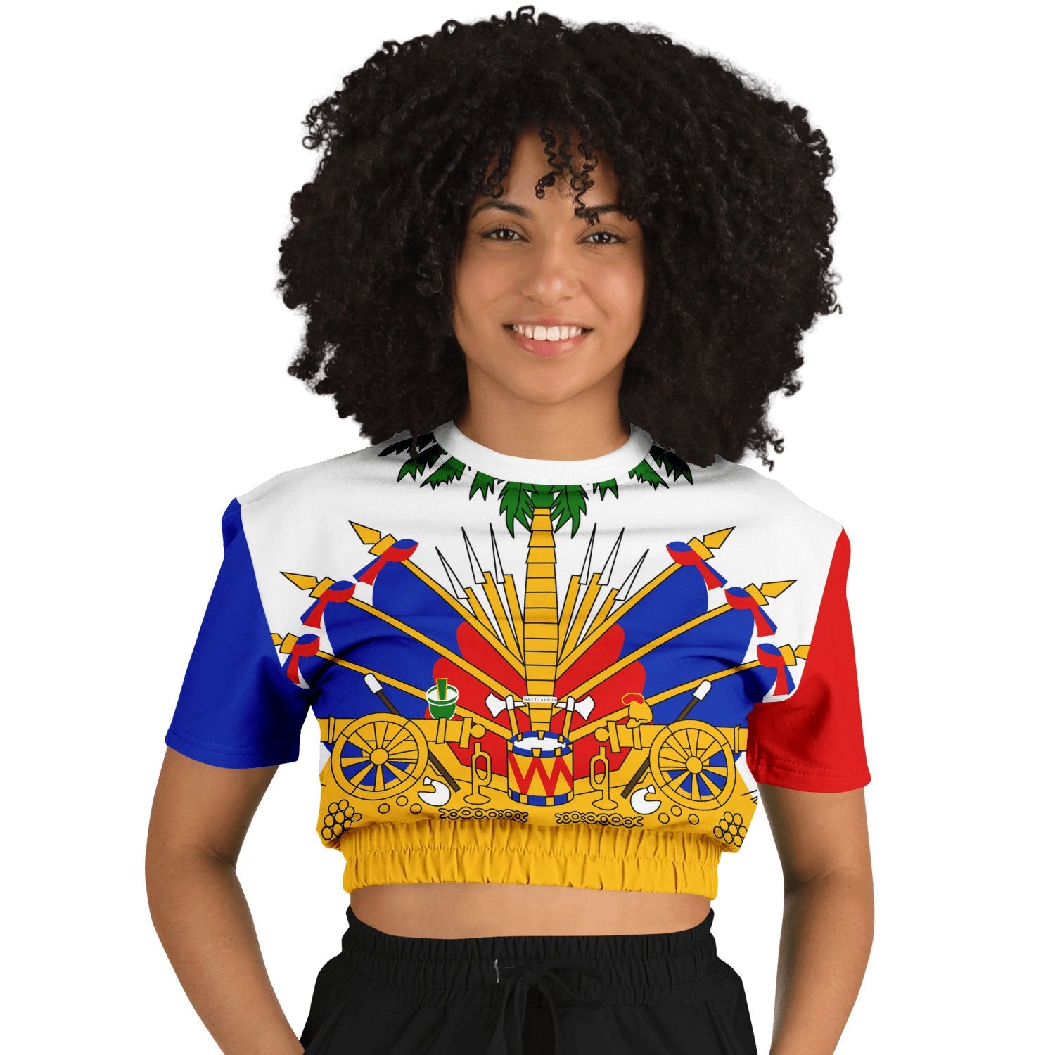 17-Cropped short sleeve sweatshirt - Haitianbuy