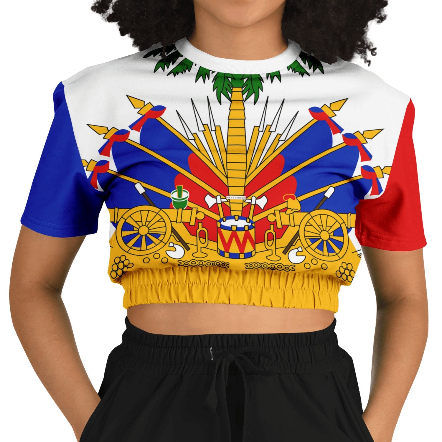 17-Cropped short sleeve sweatshirt - Haitianbuy