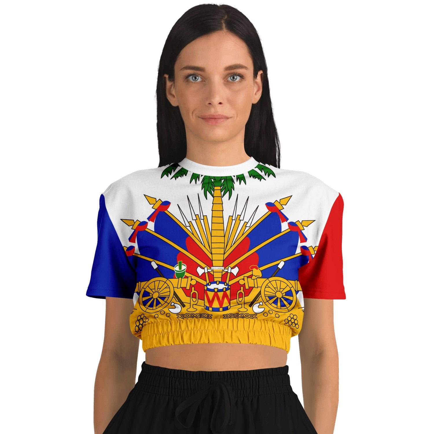 17-Cropped short sleeve sweatshirt - Haitianbuy