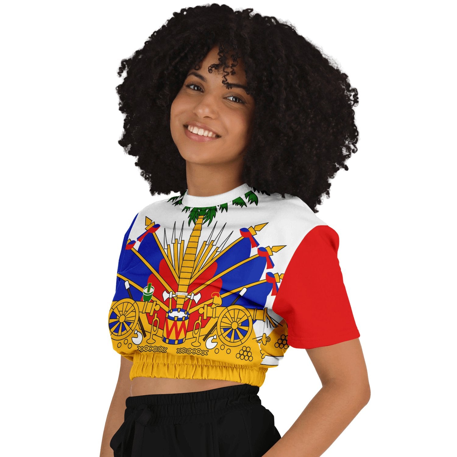 17-Cropped short sleeve sweatshirt - Haitianbuy